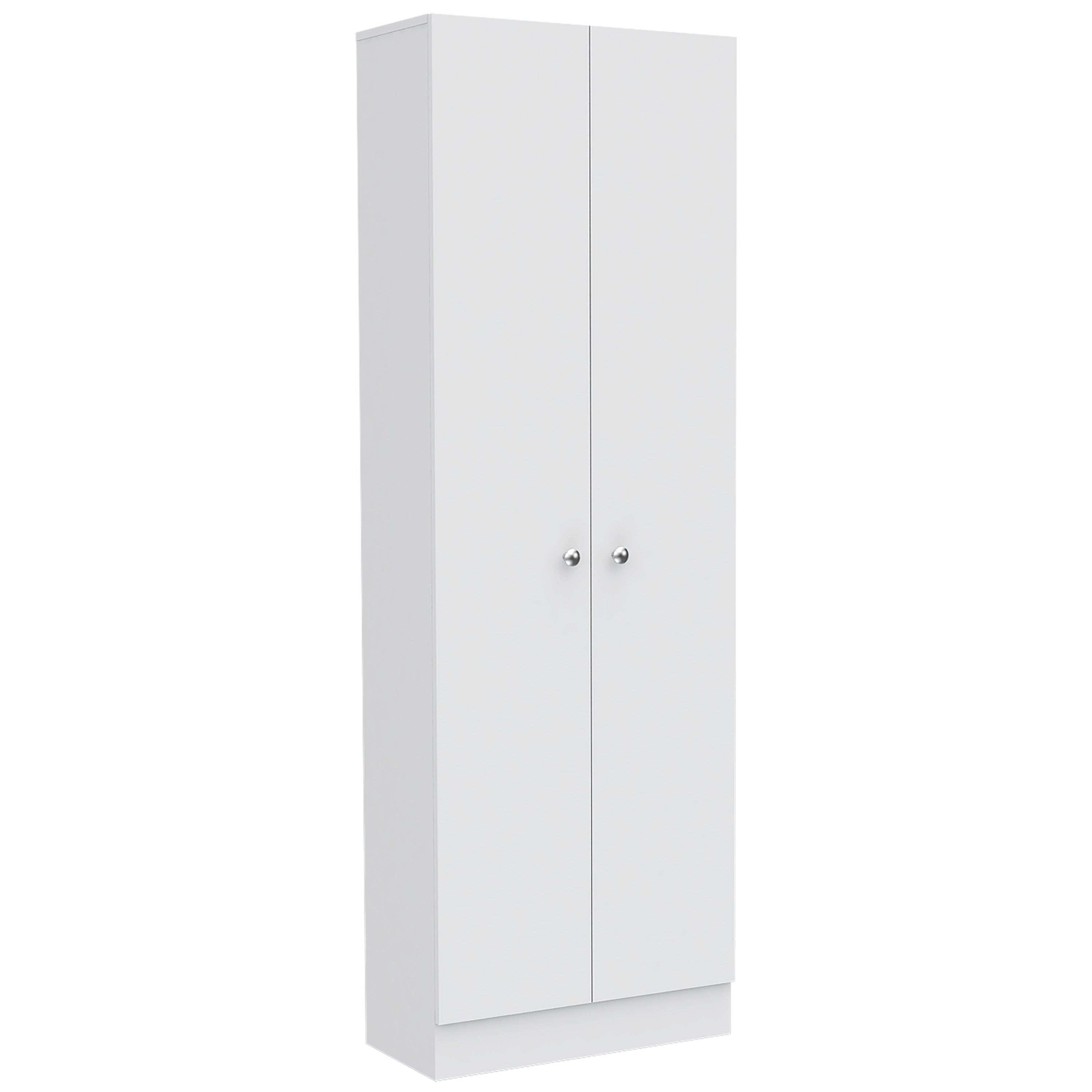 Dakari Multistorage Double Door Cabinet with 5 Internal Shelves, White - Luciddepo