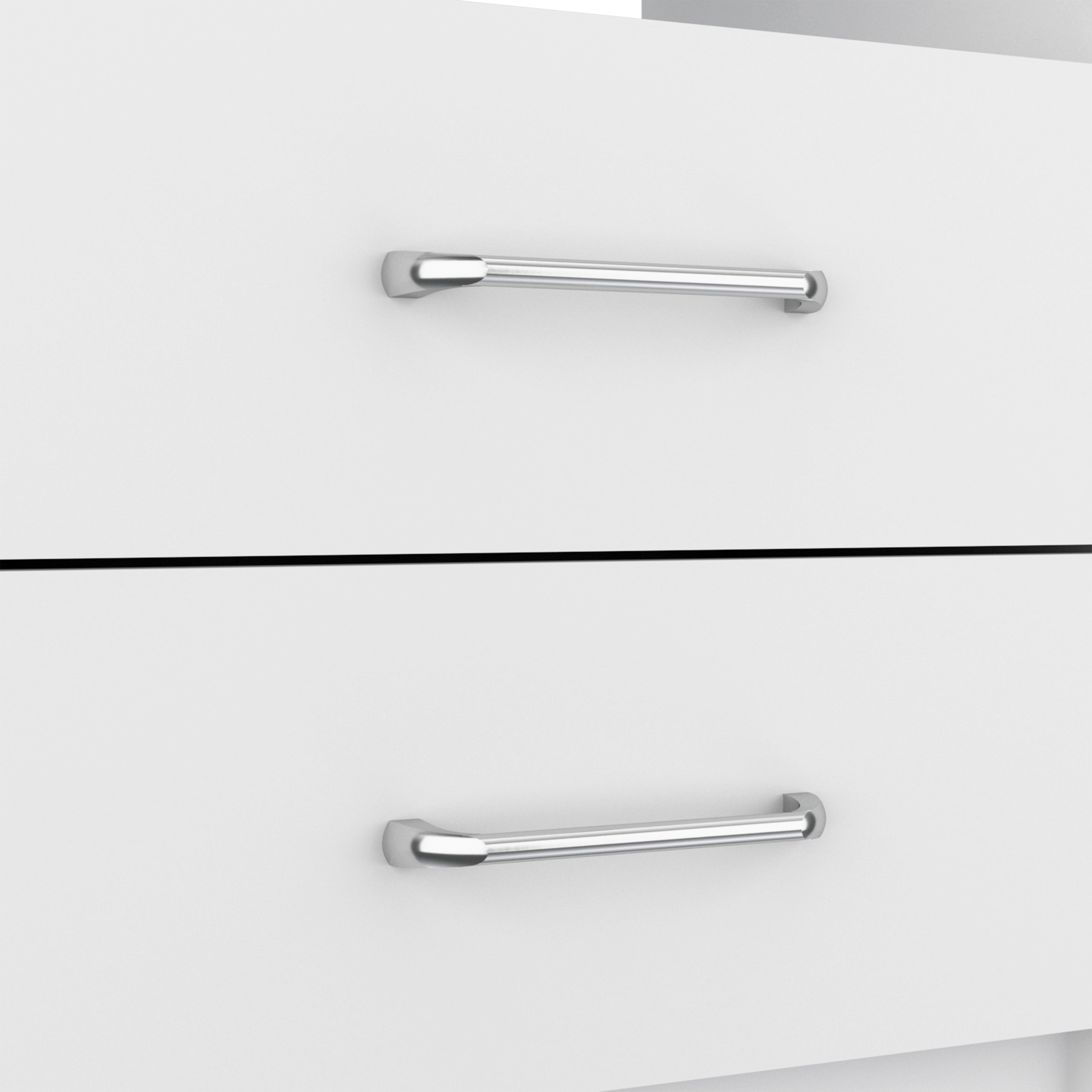 Salento Nightstand, Two Drawers, One Shelf, Superior Top, White - Luciddepo