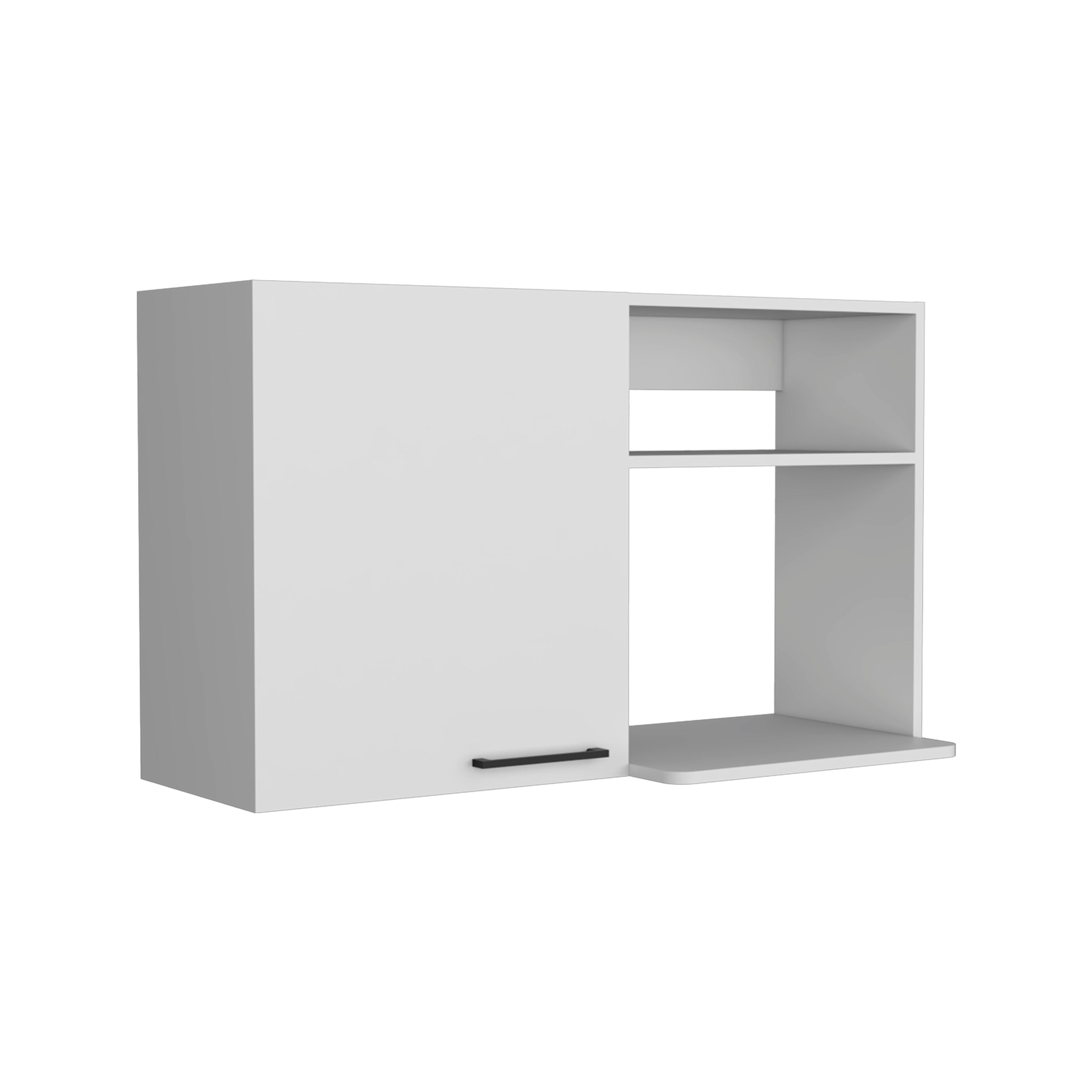 Salento 2 Stackable Wall-Mounted Storage Cabinet with 2 Side Shelf, White - Luciddepo