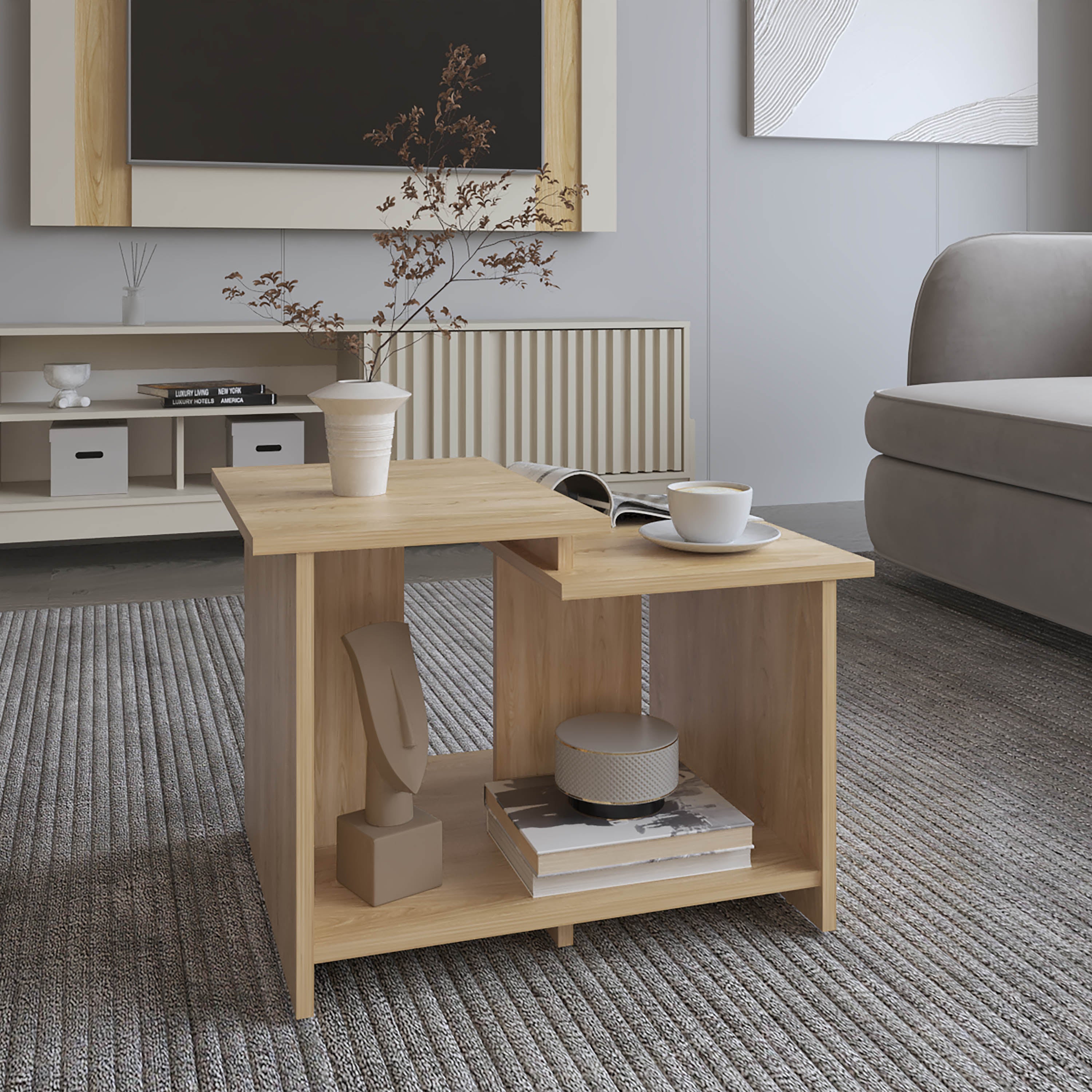 Hesston Coffee Table, Natural Oak - Luciddepo