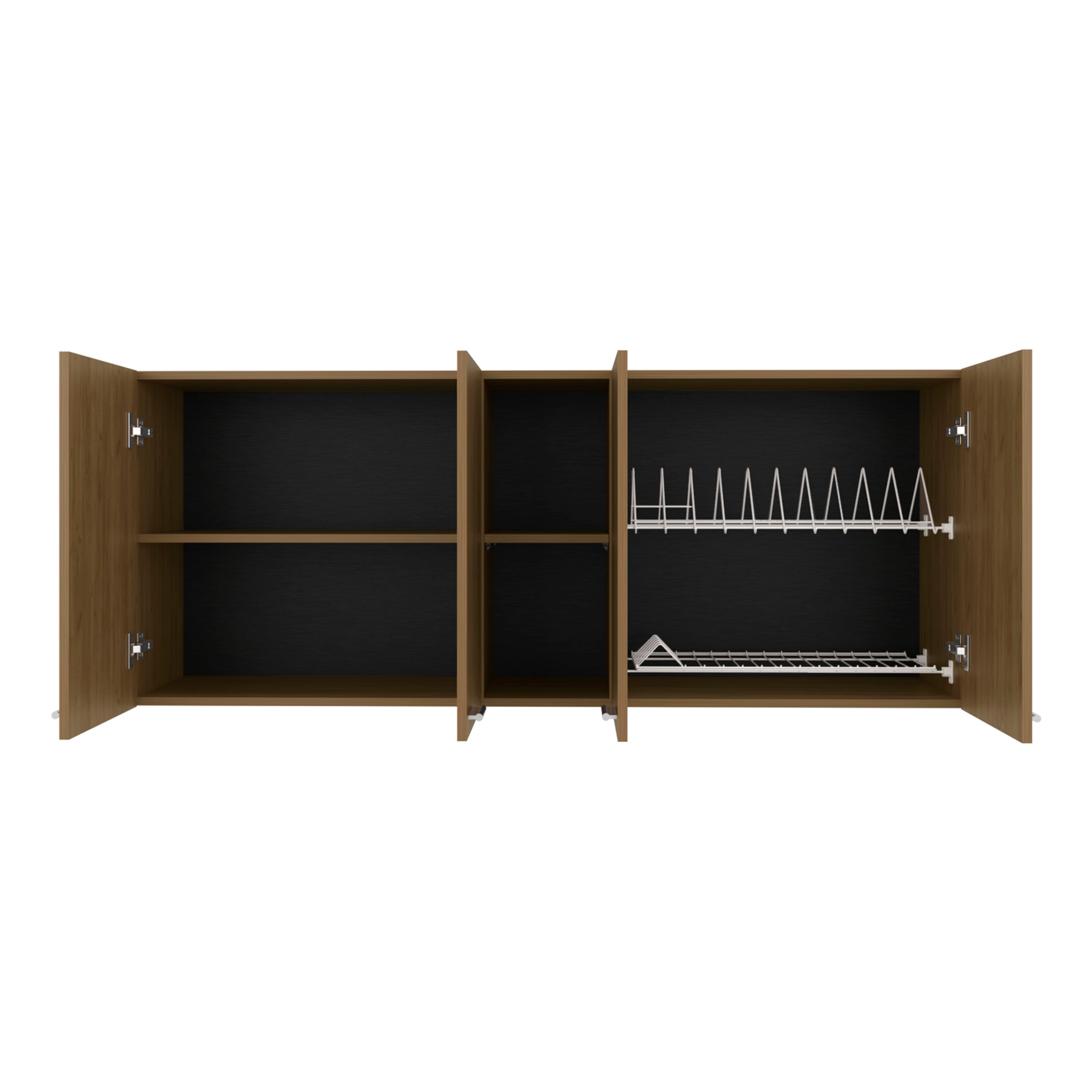 Olimpo 150 Wall Double Door Cabinet,Two External Shelves, Two Interior Shelves, Natural Oak - Luciddepo