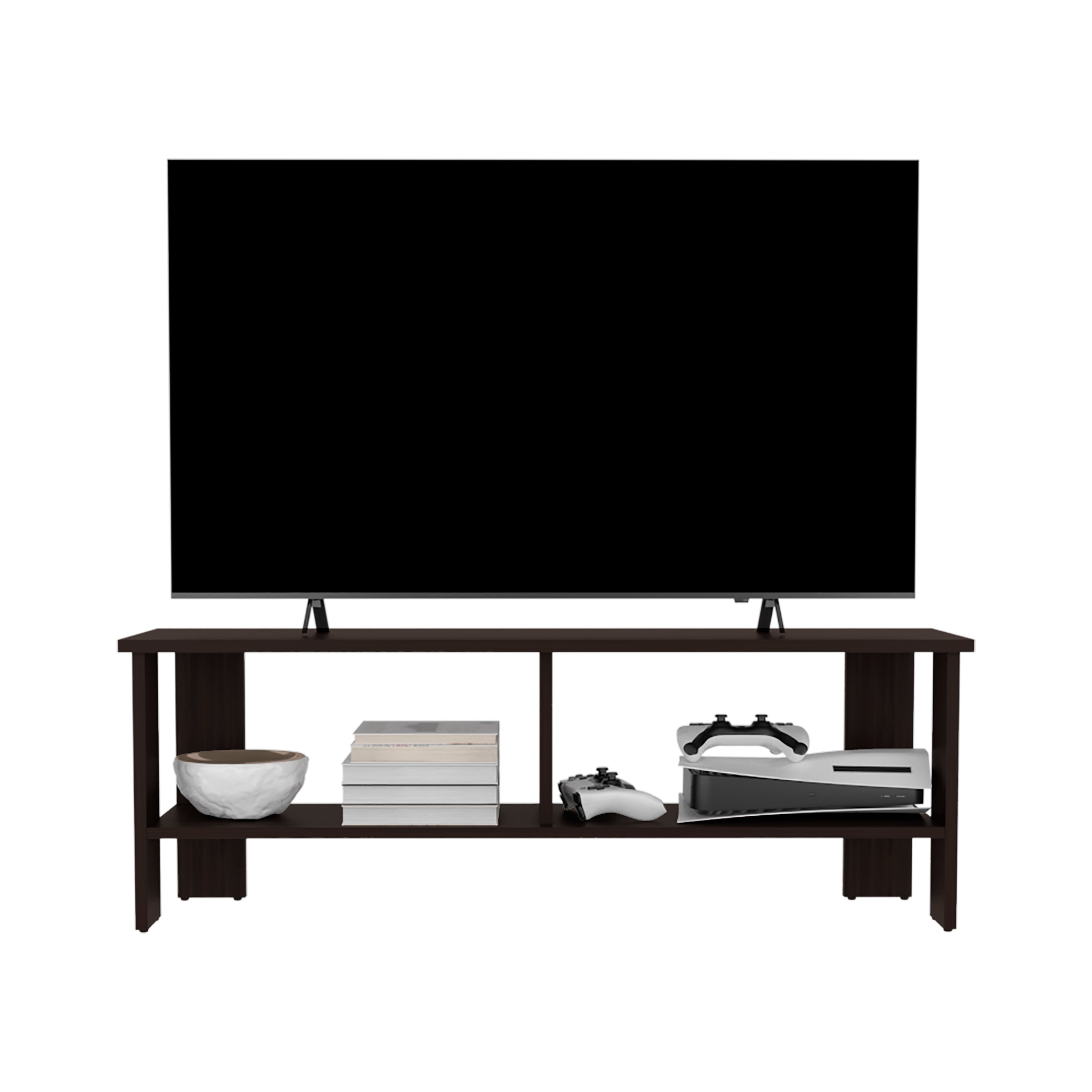 Alderton TV Stand, 2 Shelves, Dark Oak - Luciddepo