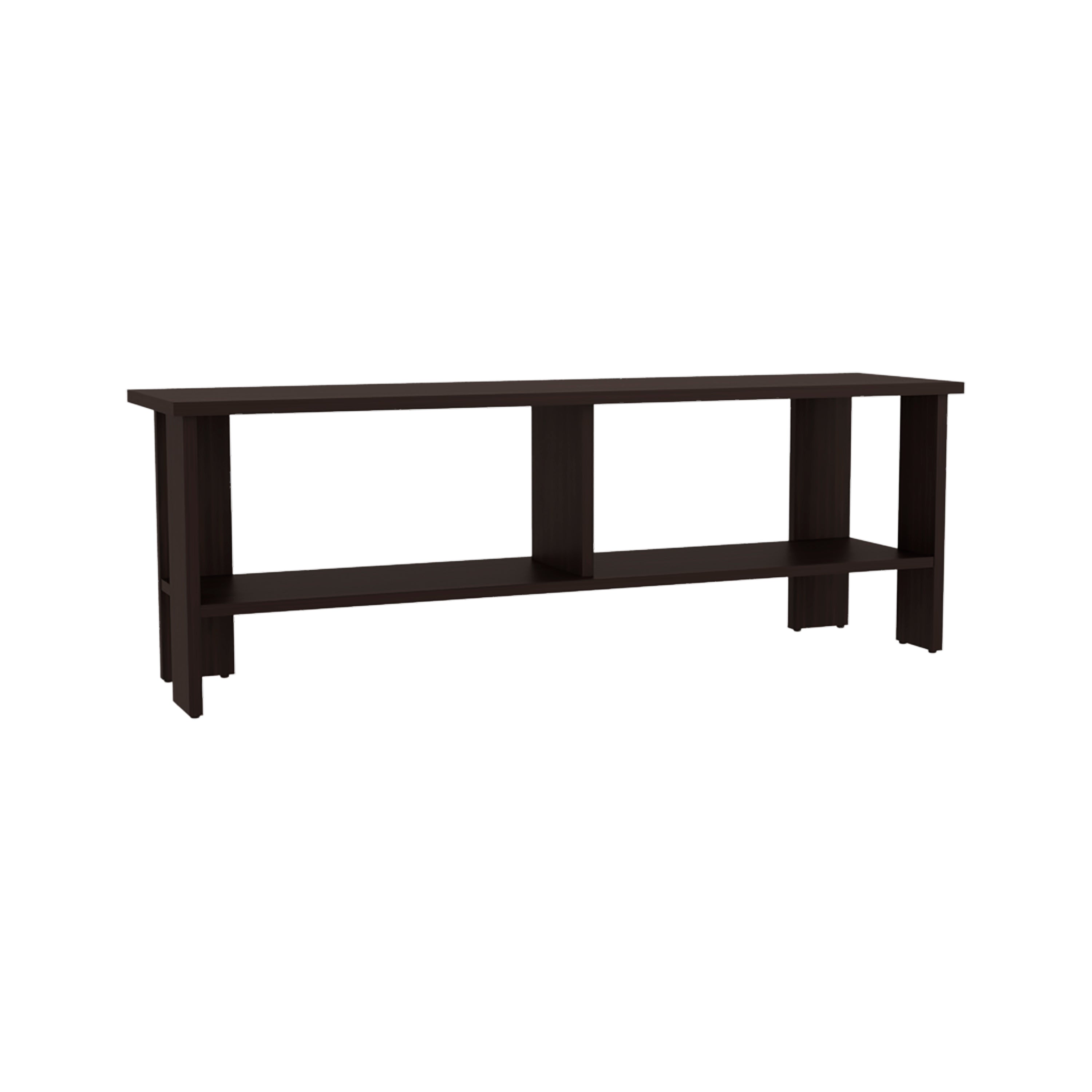 Alderton TV Stand, 2 Shelves, Dark Oak - Luciddepo