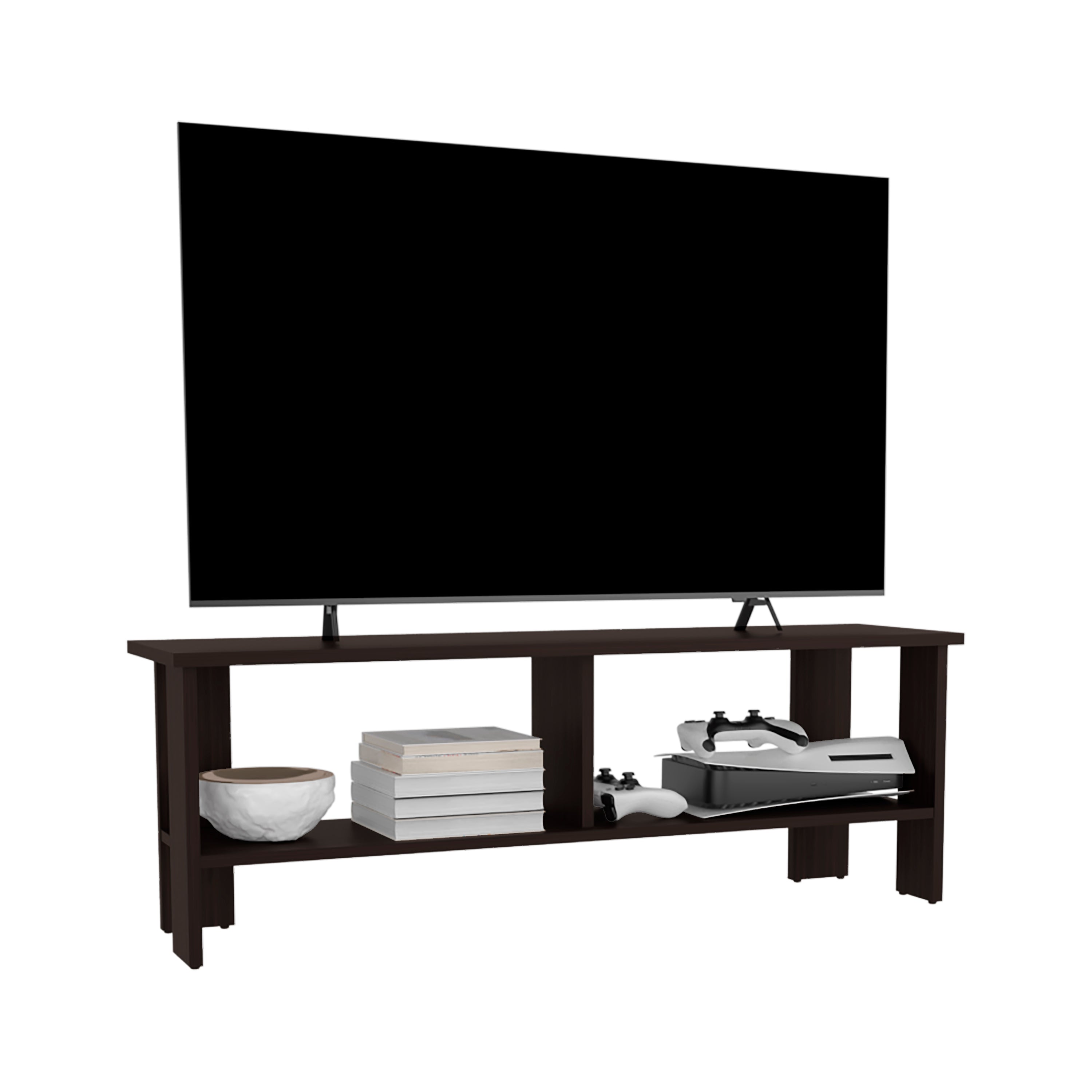 Alderton TV Stand, 2 Shelves, Dark Oak - Luciddepo