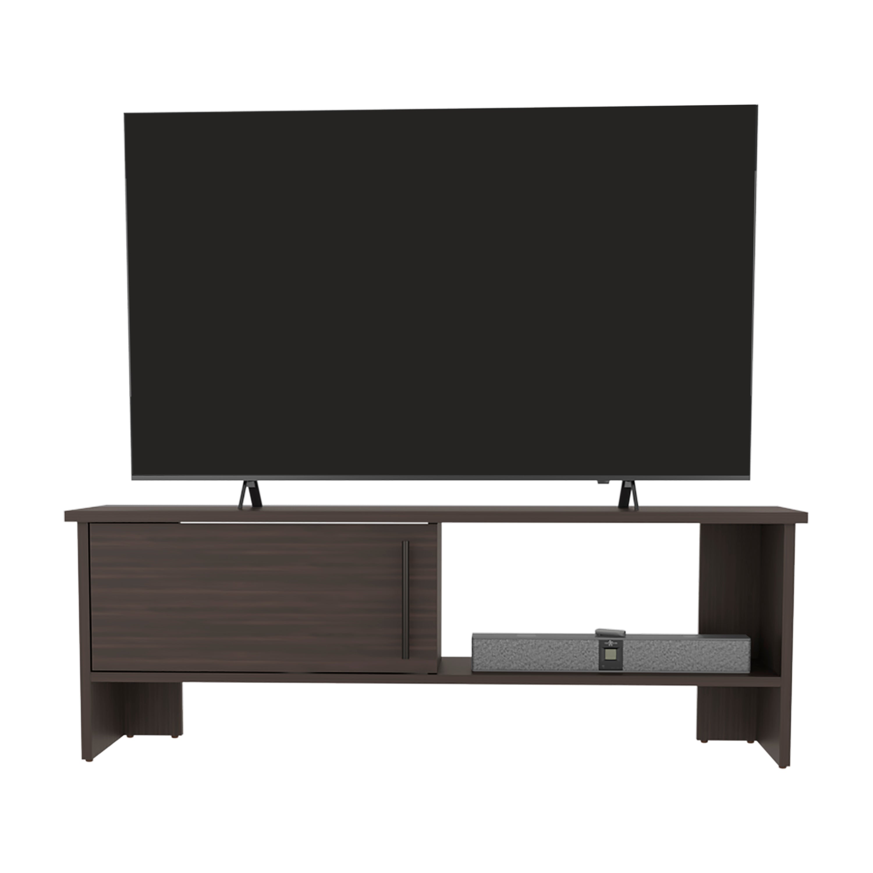 Trenton TV Stand, 1 Door, 1 Shelf, Dark Oak - Luciddepo
