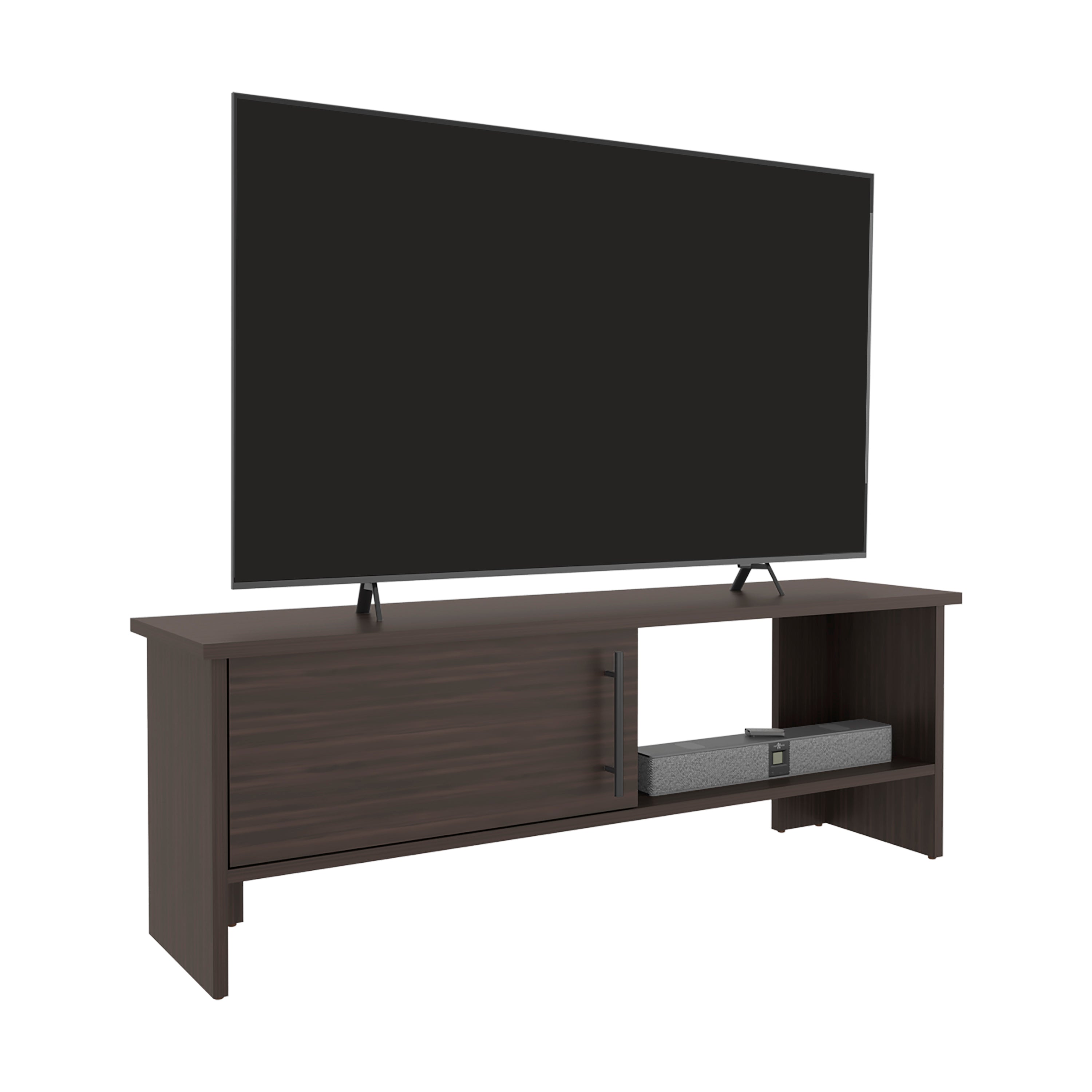 Trenton TV Stand, 1 Door, 1 Shelf, Dark Oak - Luciddepo
