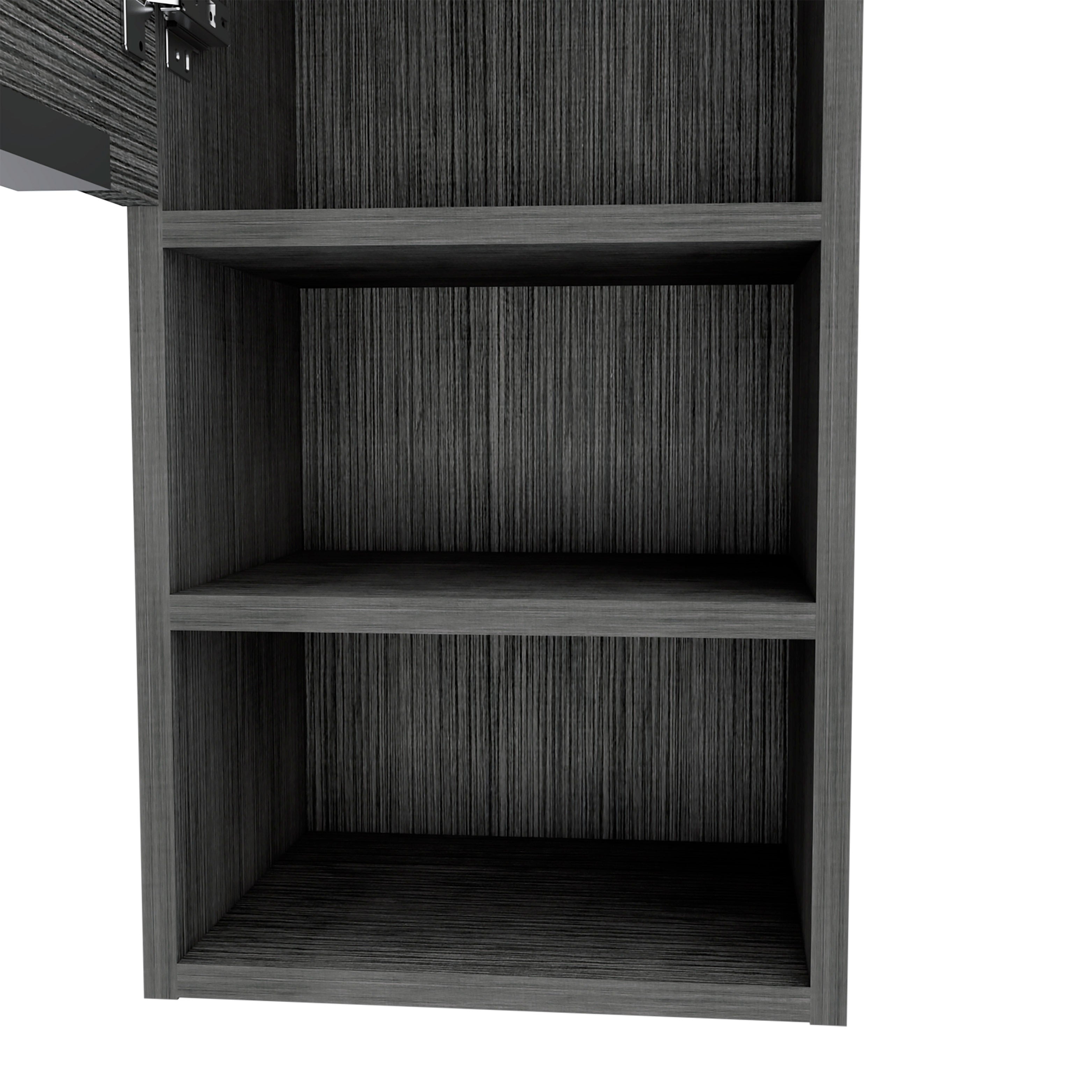 Savona Medicine Single Door Cabinet, Two External Shelves, Two Interior Shelves, Smokey Oak - Luciddepo