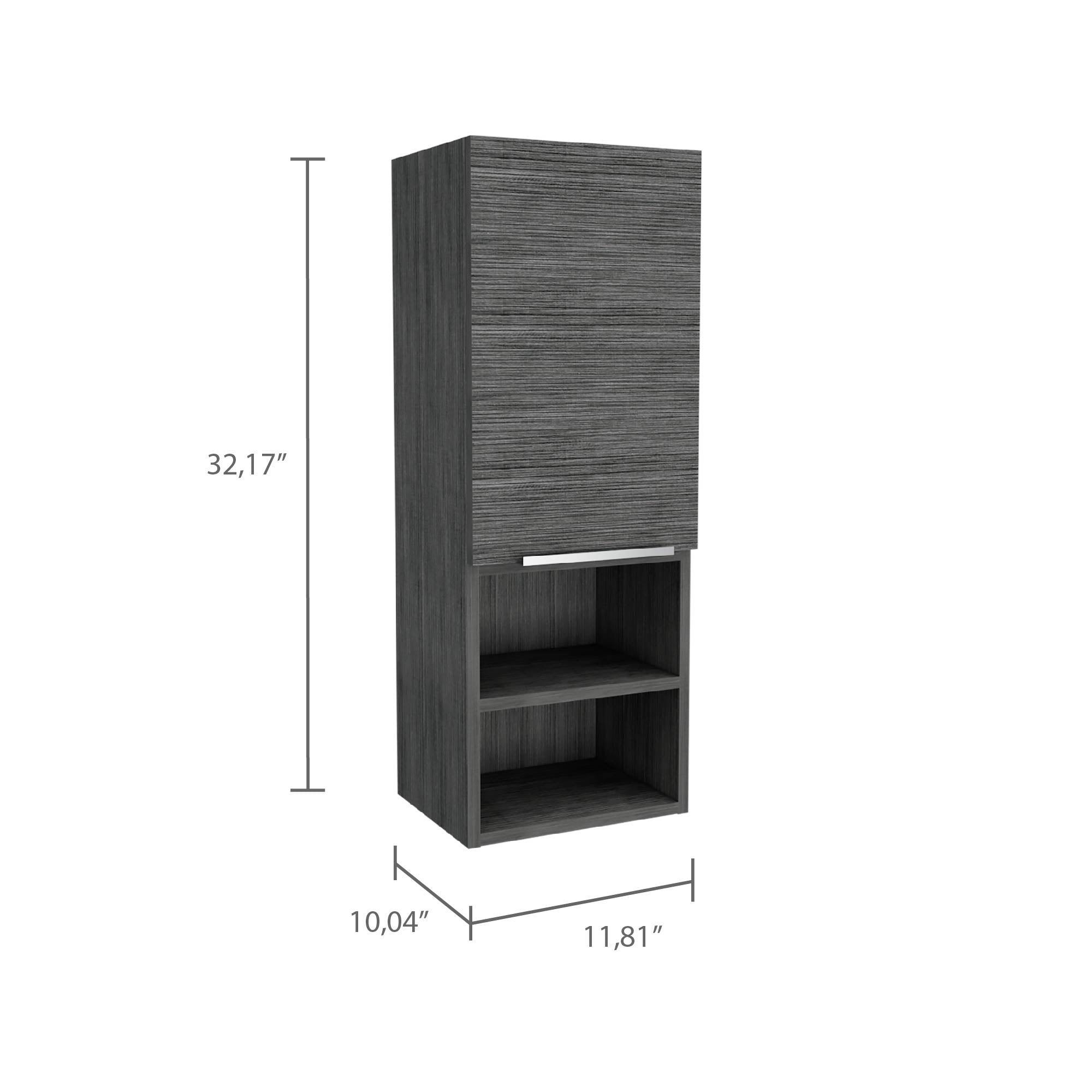 Savona Medicine Single Door Cabinet, Two External Shelves, Two Interior Shelves, Smokey Oak - Luciddepo