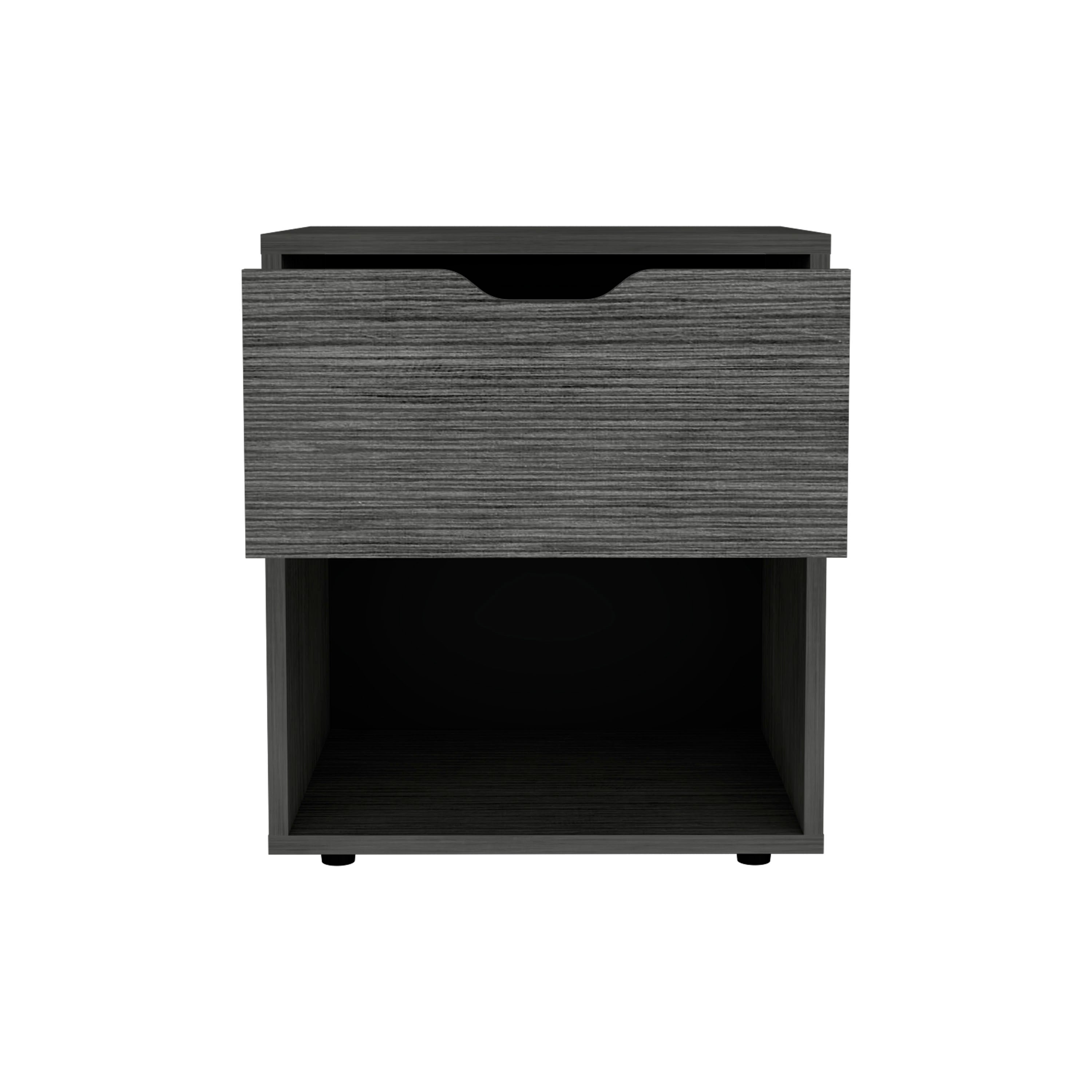 Adak 19.7" H Nightstand End Table with Open Shelf,Ligth Gray - Luciddepo