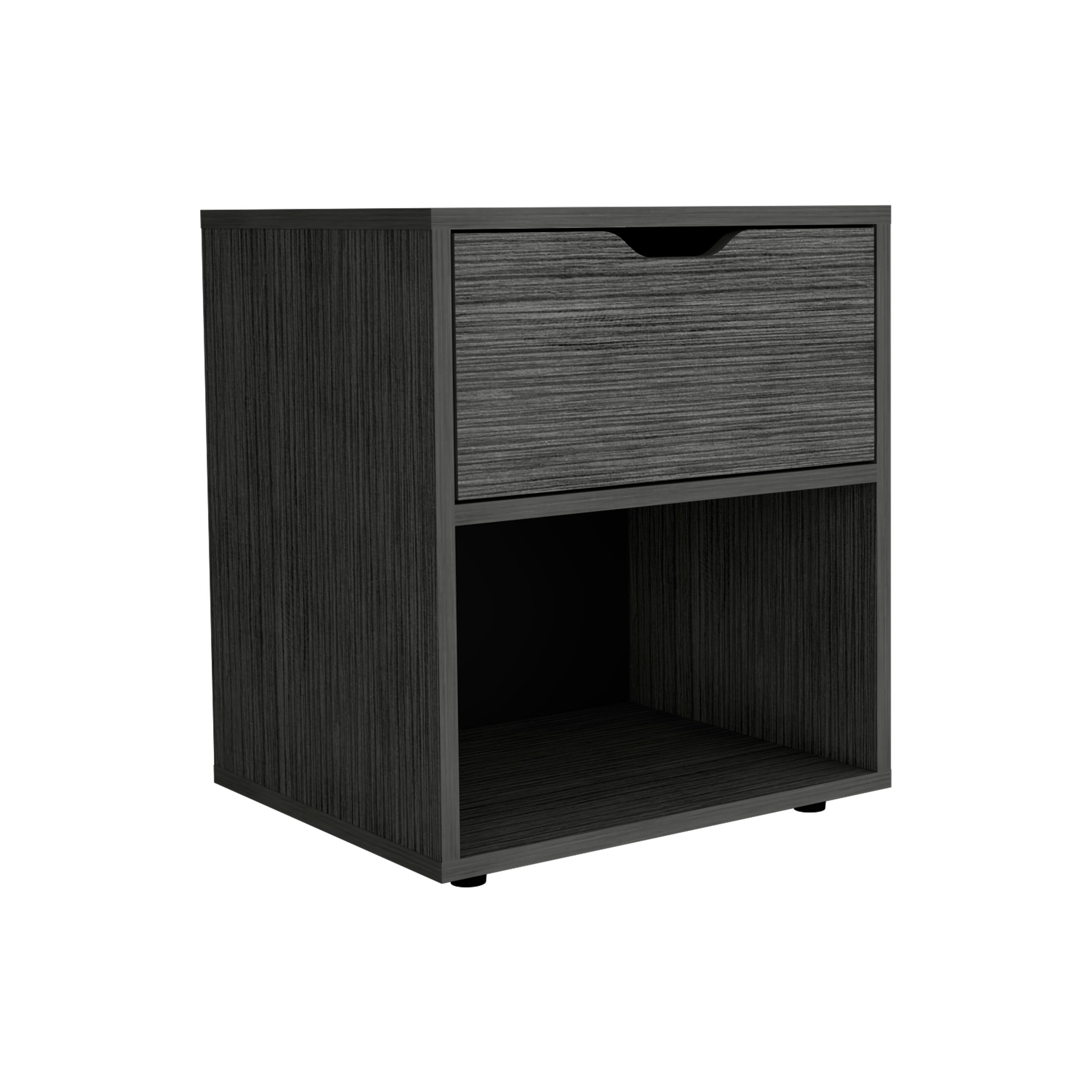Adak 19.7" H Nightstand End Table with Open Shelf,Ligth Gray - Luciddepo