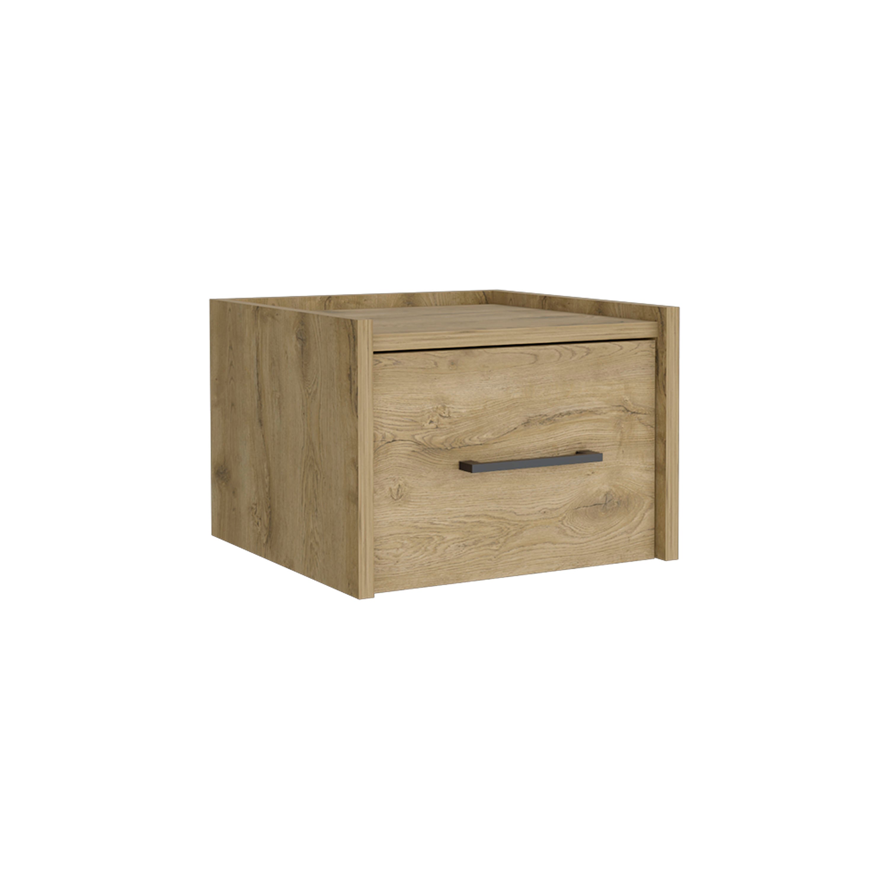 Yorktown Floating Nightstand 9.8" H,Space Saving Design,Handy Drawer,Macadamia - Luciddepo