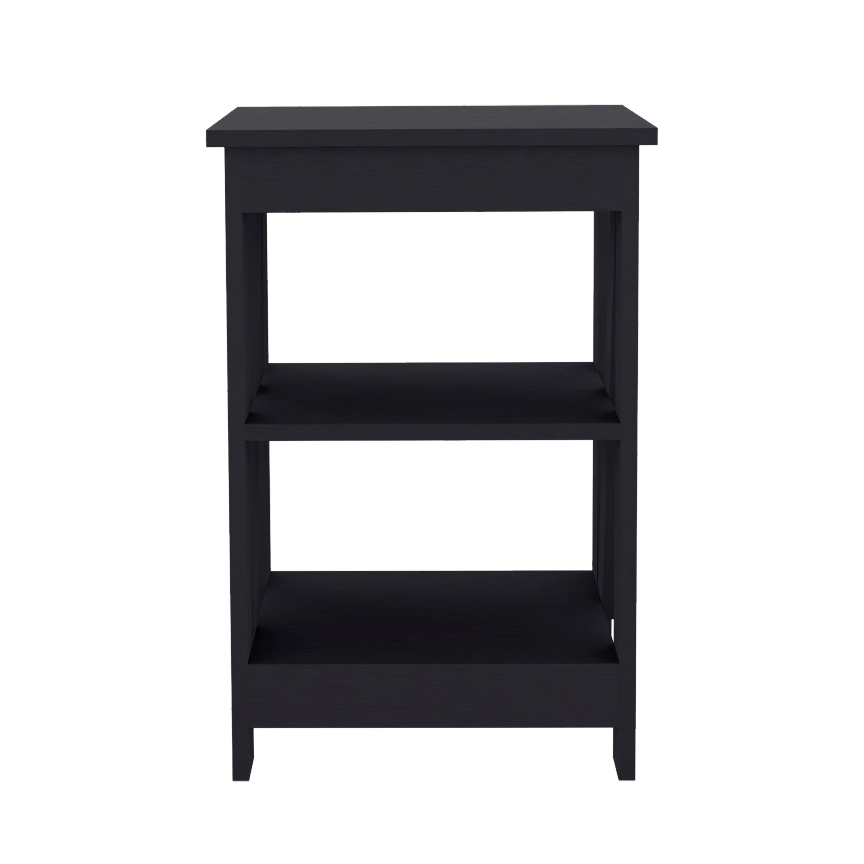 Taylor 3-Tier End Table/Nightstand, Side Table for Small Space, Black - Luciddepo