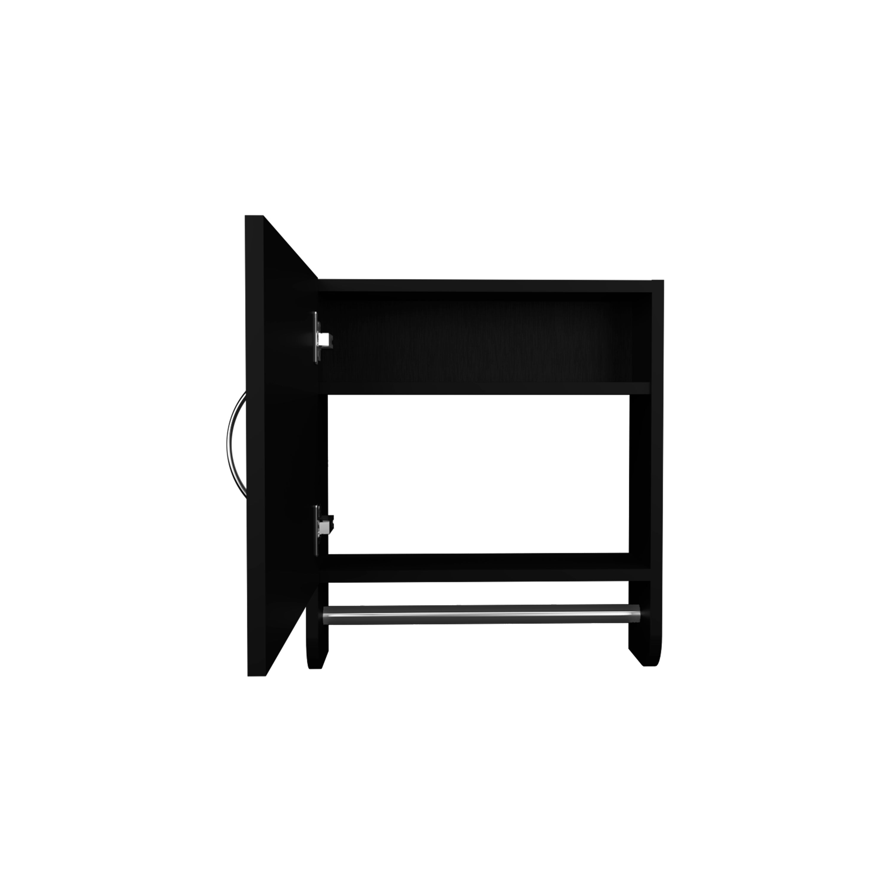 Beaver Medicine Cabinet with 1 Door, 2 Shelves, 1 Mirror, Black - Luciddepo