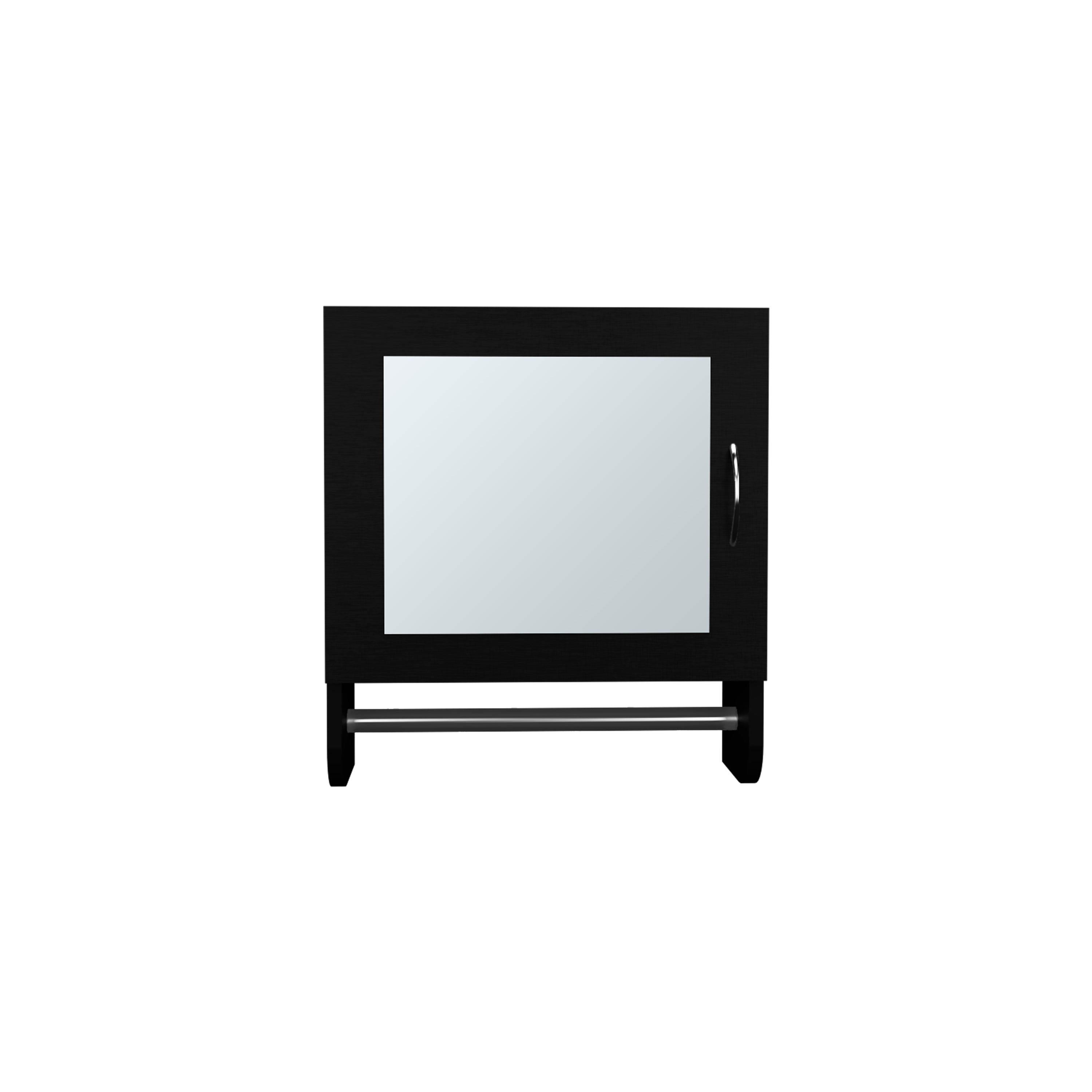 Beaver Medicine Cabinet with 1 Door, 2 Shelves, 1 Mirror, Black - Luciddepo