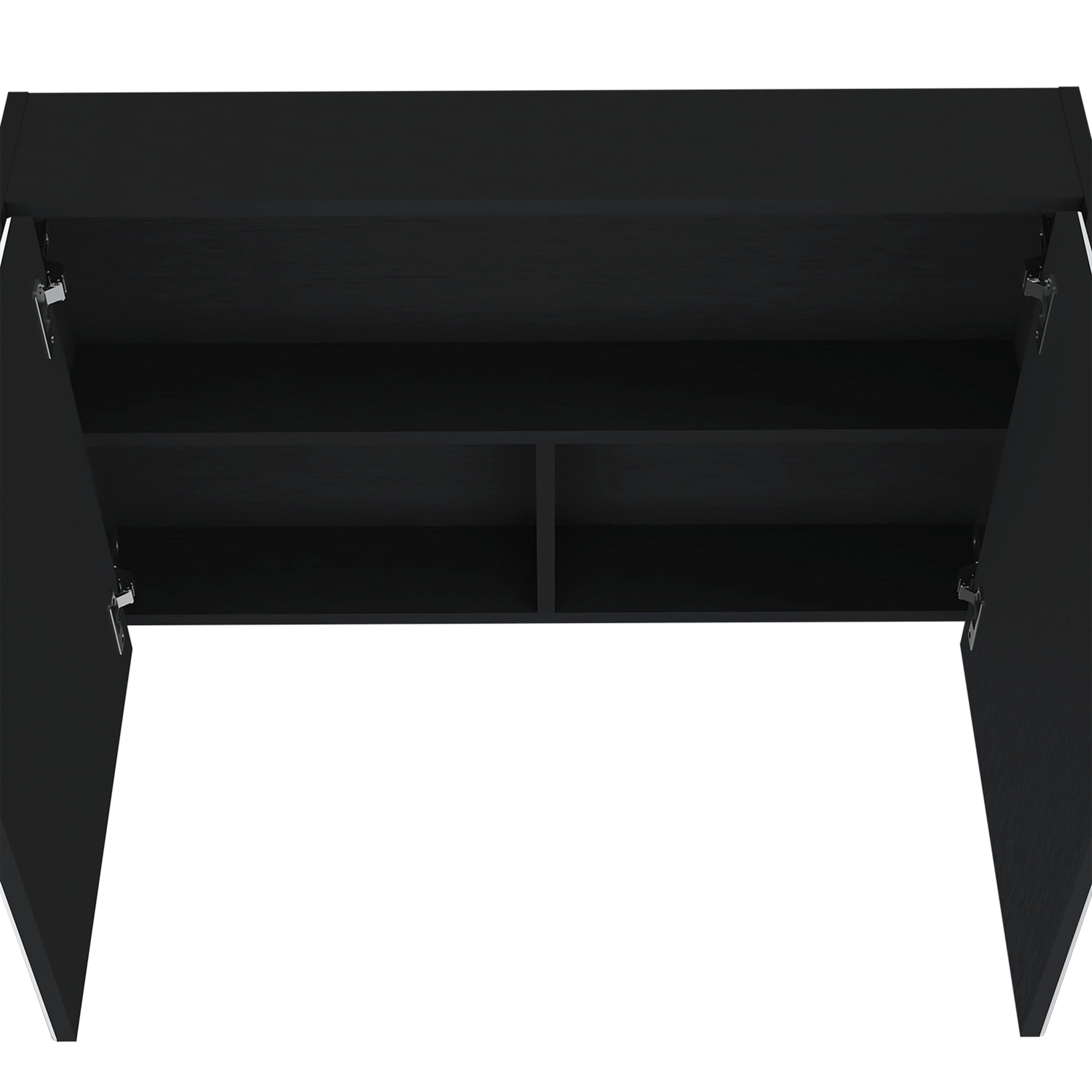 Cantwell Medicine Cabinet with 2 Doors, 3 Shelves, 2 Mirrors, Black - Luciddepo