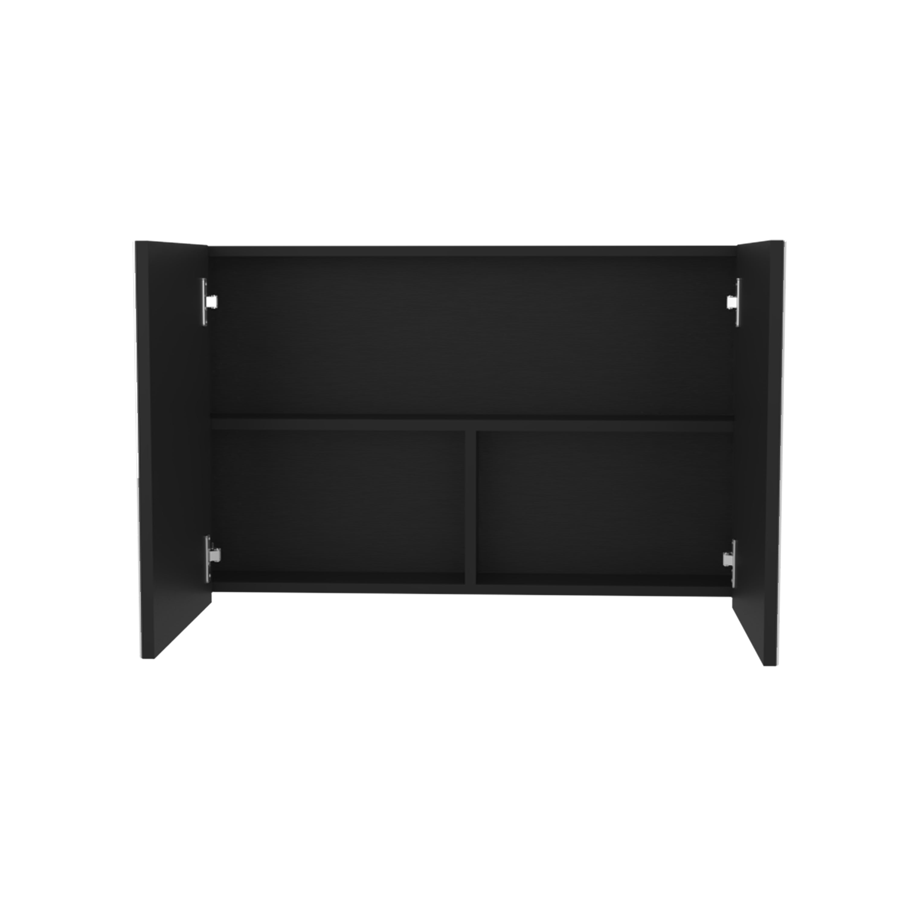 Cantwell Medicine Cabinet with 2 Doors, 3 Shelves, 2 Mirrors, Black - Luciddepo