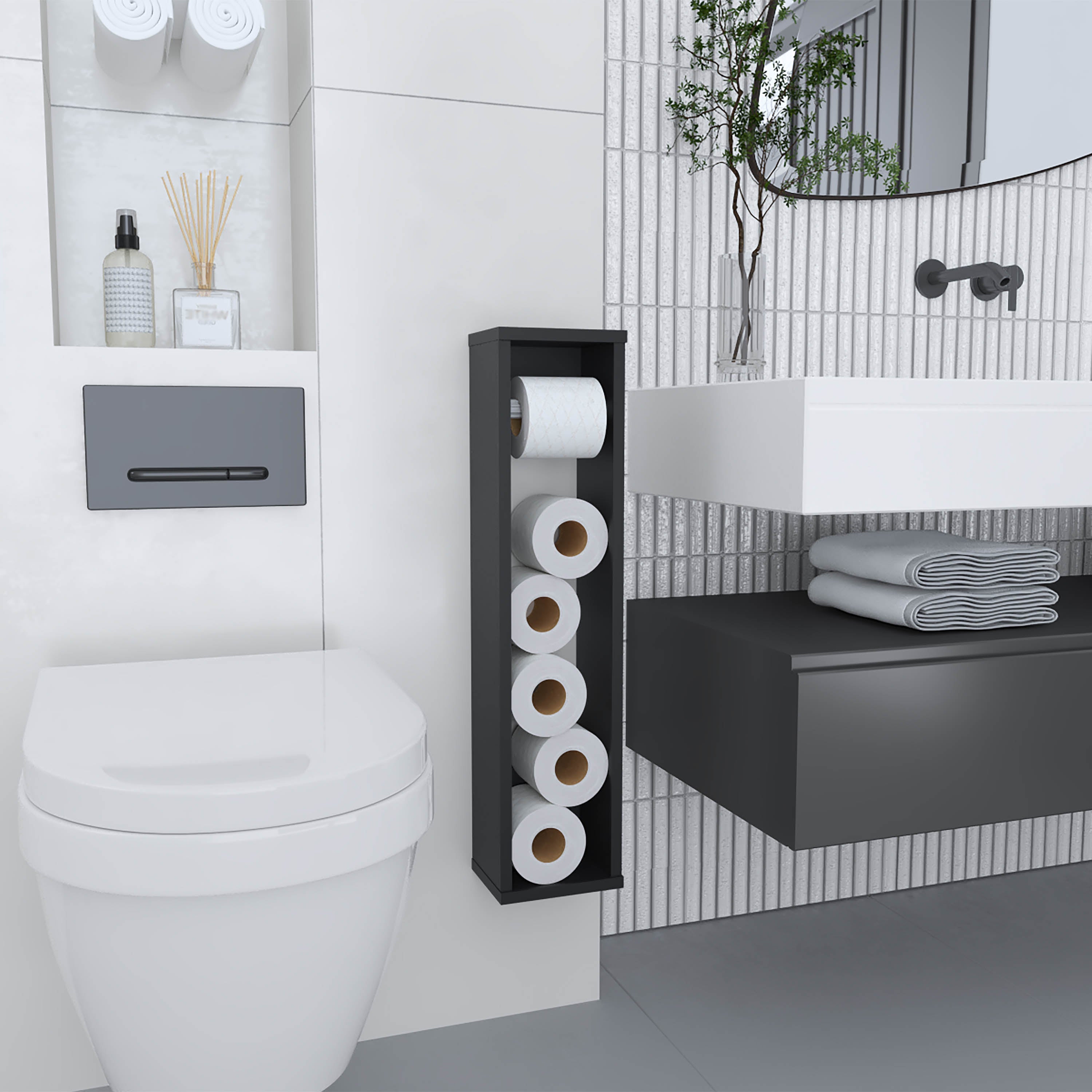 Golovin Shelf with 2 Shelves, Black Wengue - Luciddepo