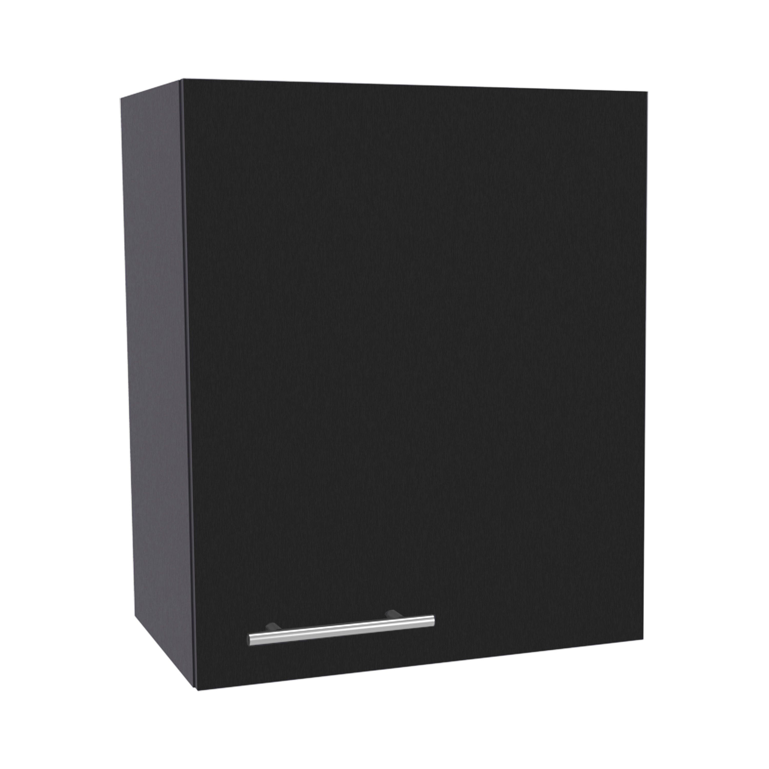 Sterling Wall Cabinet with 1 Door and 2 Shelves, Black - Luciddepo
