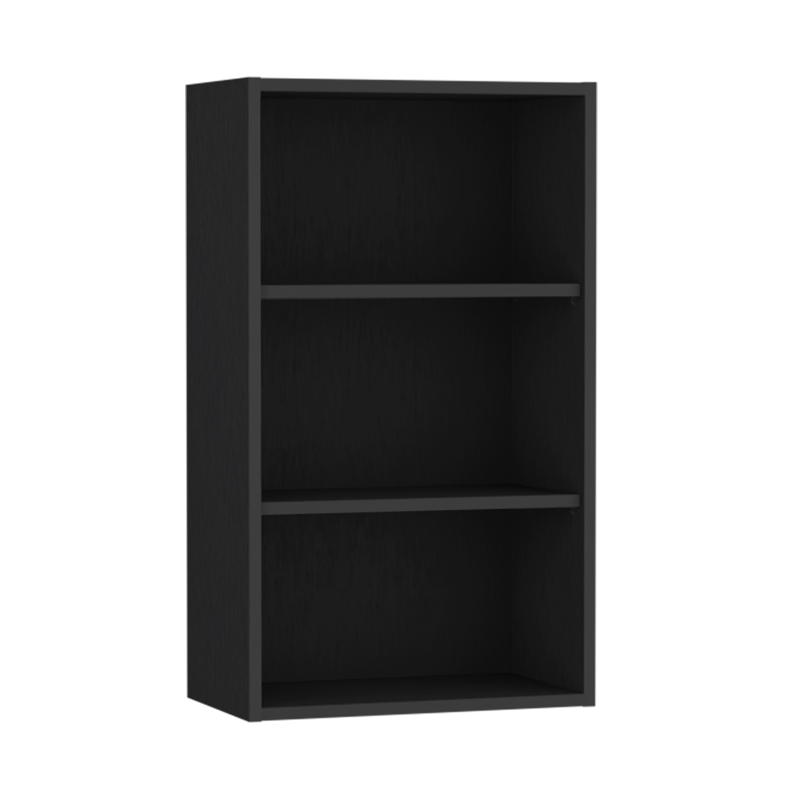 Kaltag Wall Cabinet, 3 shelves, Black - Luciddepo