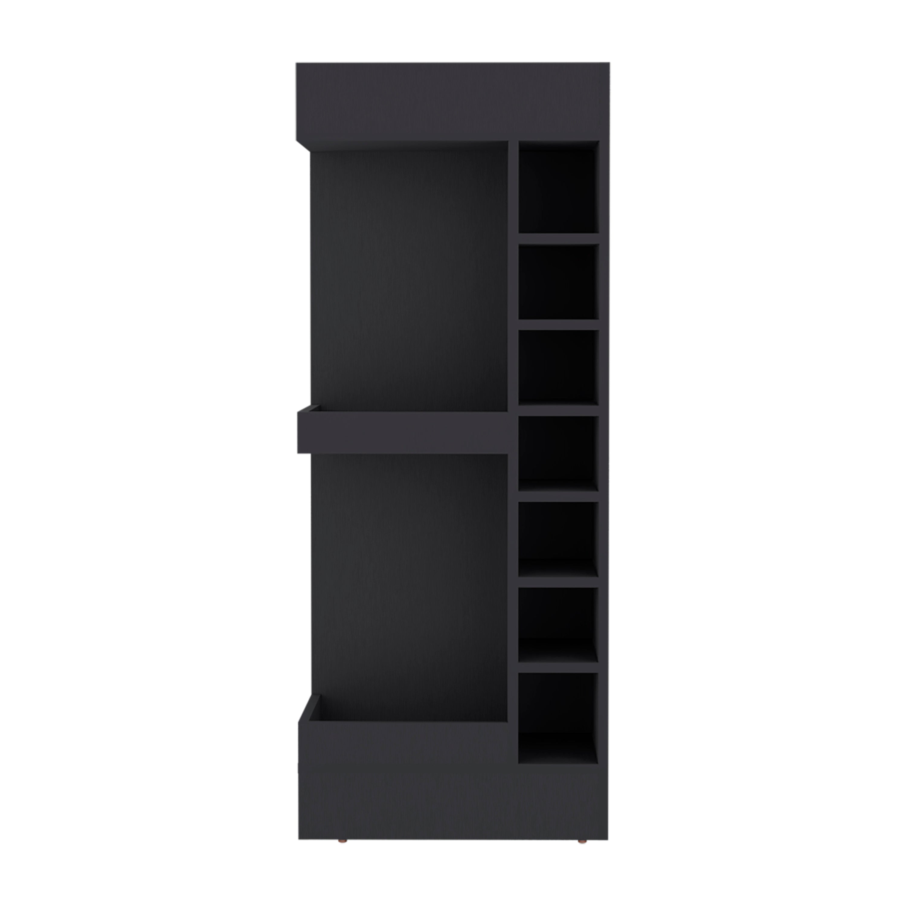 Parker Bar Cabinet, 16 Shelves, Black Wengue - Luciddepo