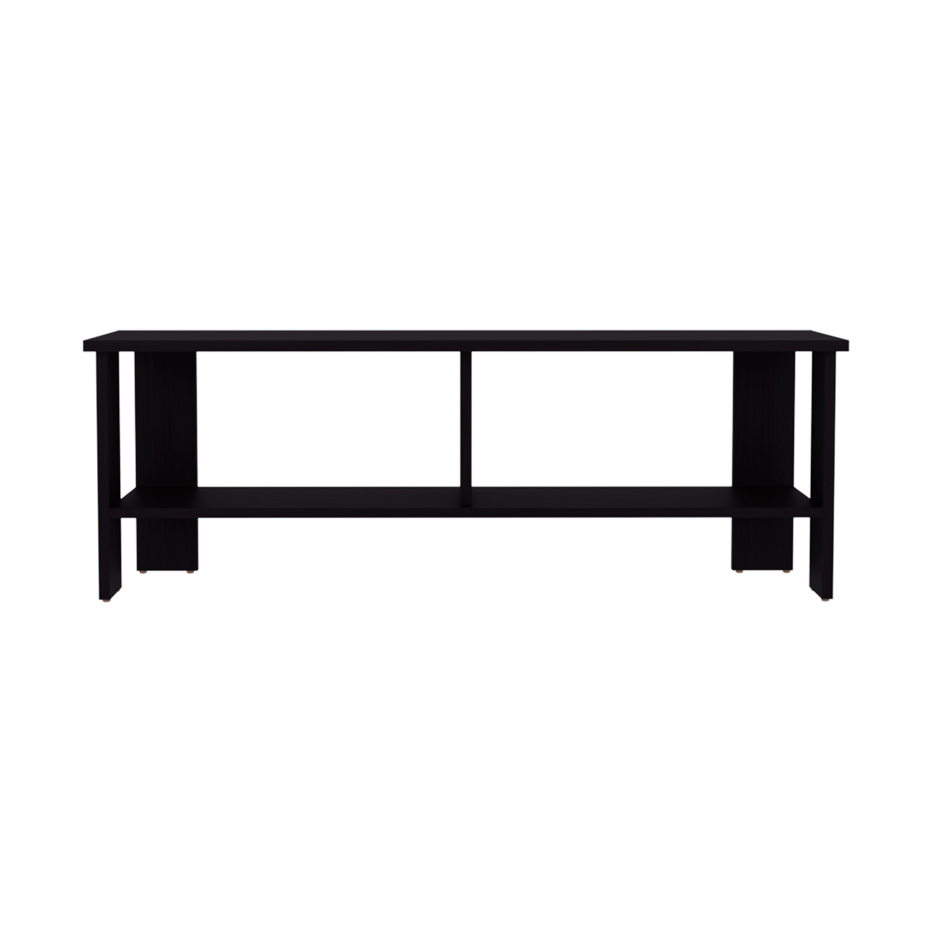 Alderton TV Stand, 2 Shelves, Black Wengue - Luciddepo