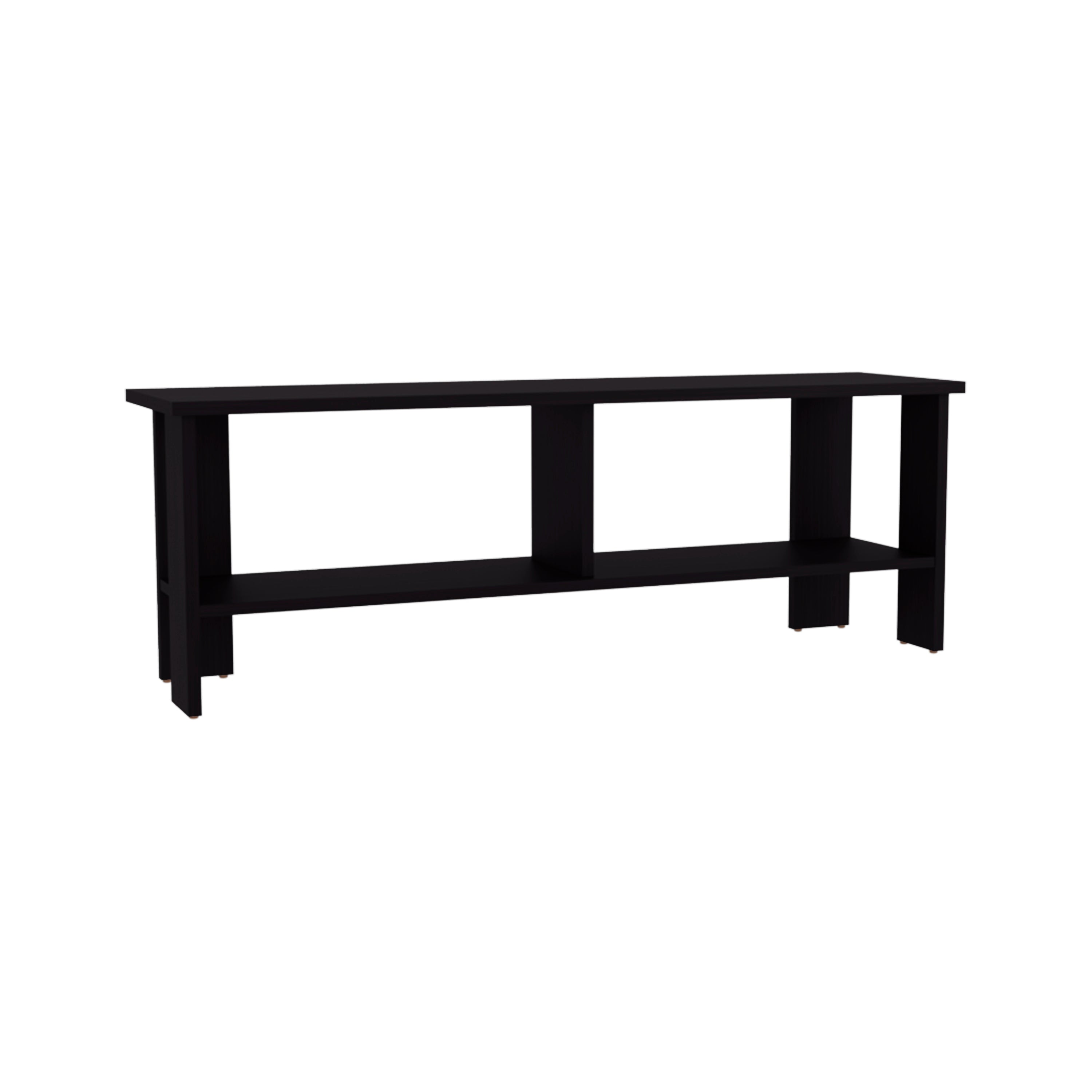 Alderton TV Stand, 2 Shelves, Black Wengue - Luciddepo