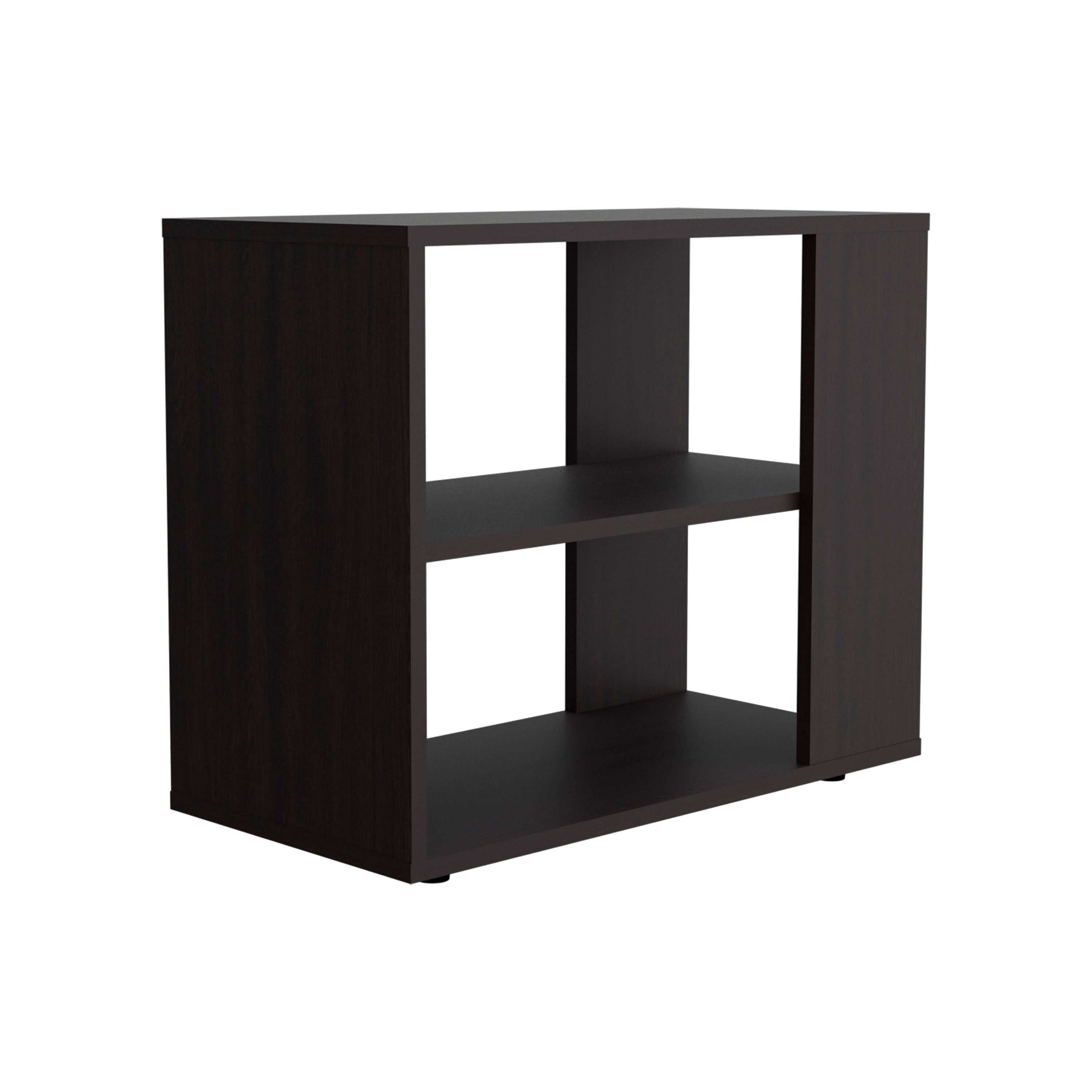 Cavalero Sideboard Table, 4 Legs, 2 Shelves, Black Wengue - Luciddepo