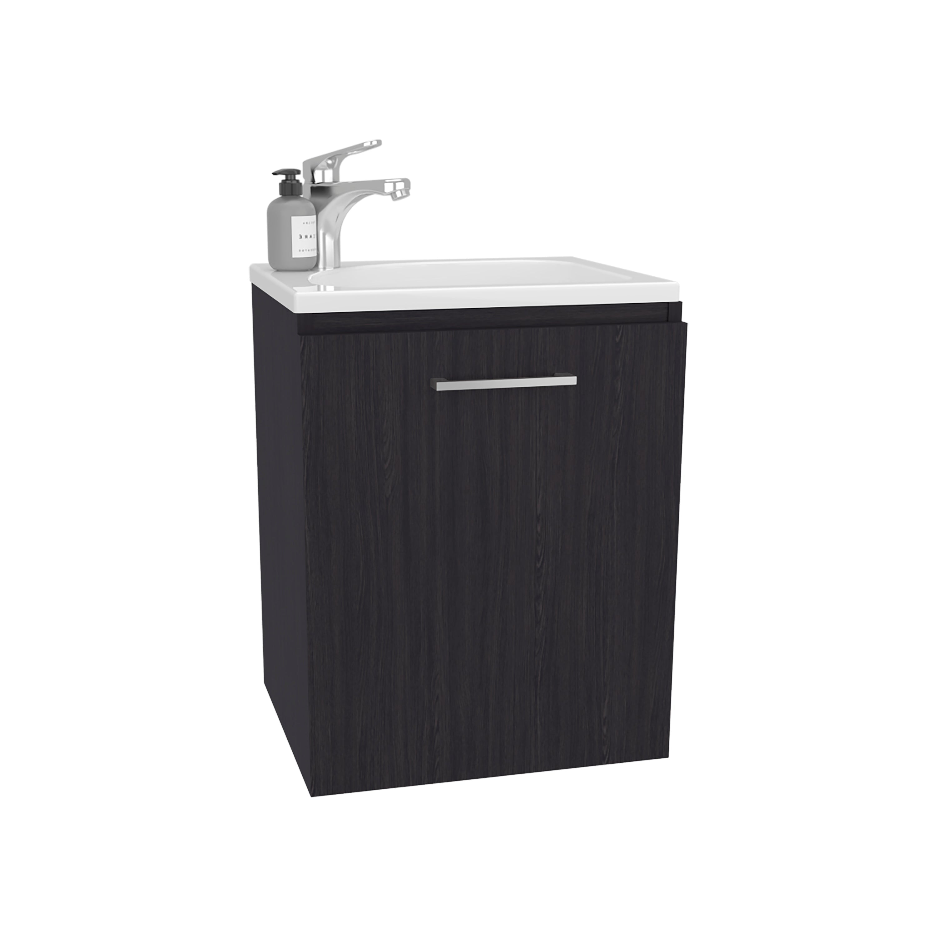 Bothell Bathroom Vanity, 1 Door, Black Wengue - Luciddepo