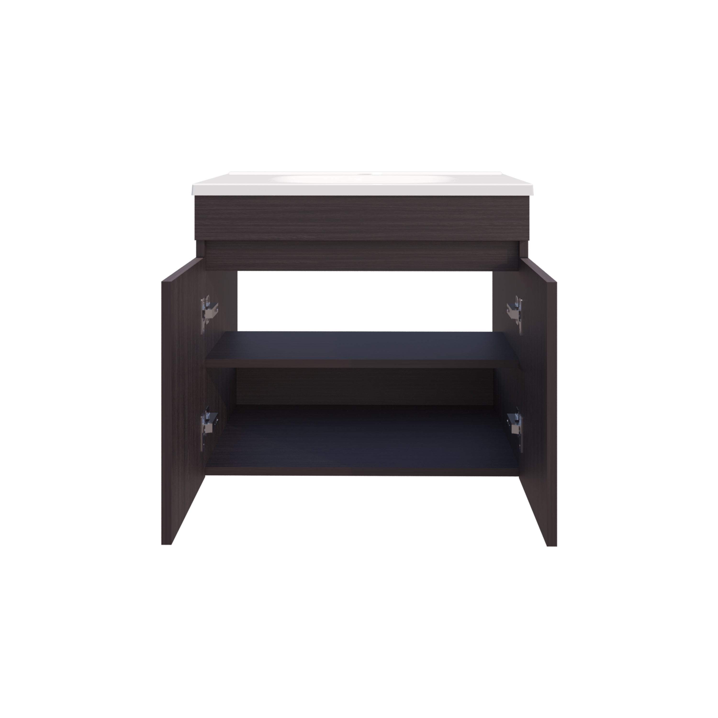 Tarentum Bathroom Vanity, 2 Doors, 2 Shelves, Black Wengue - Luciddepo