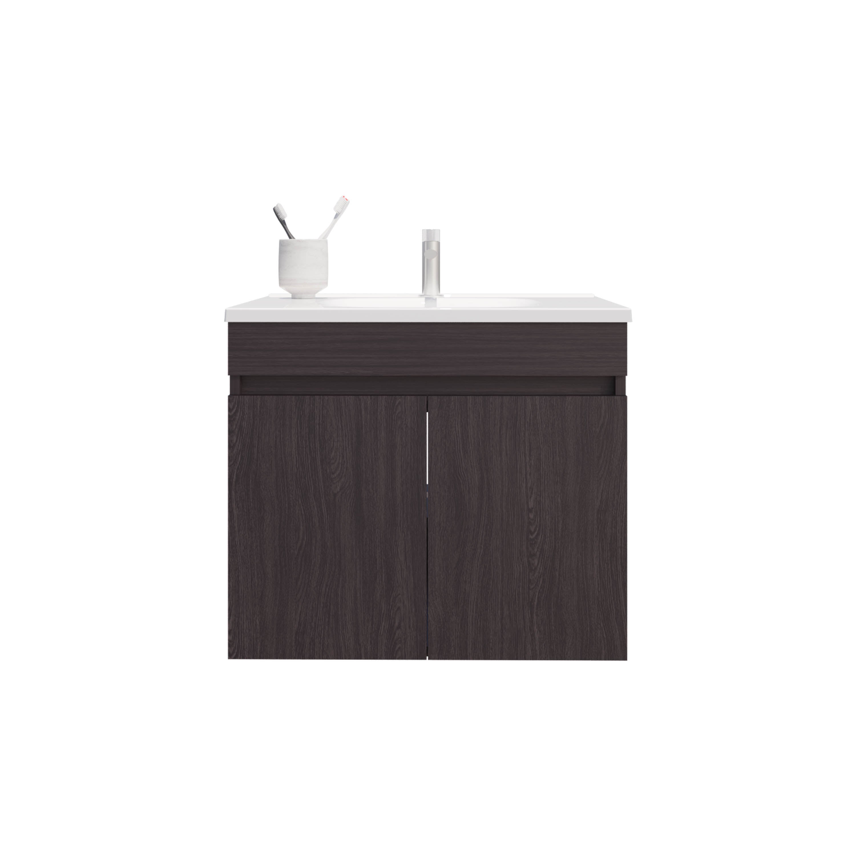 Tarentum Bathroom Vanity, 2 Doors, 2 Shelves, Black Wengue - Luciddepo