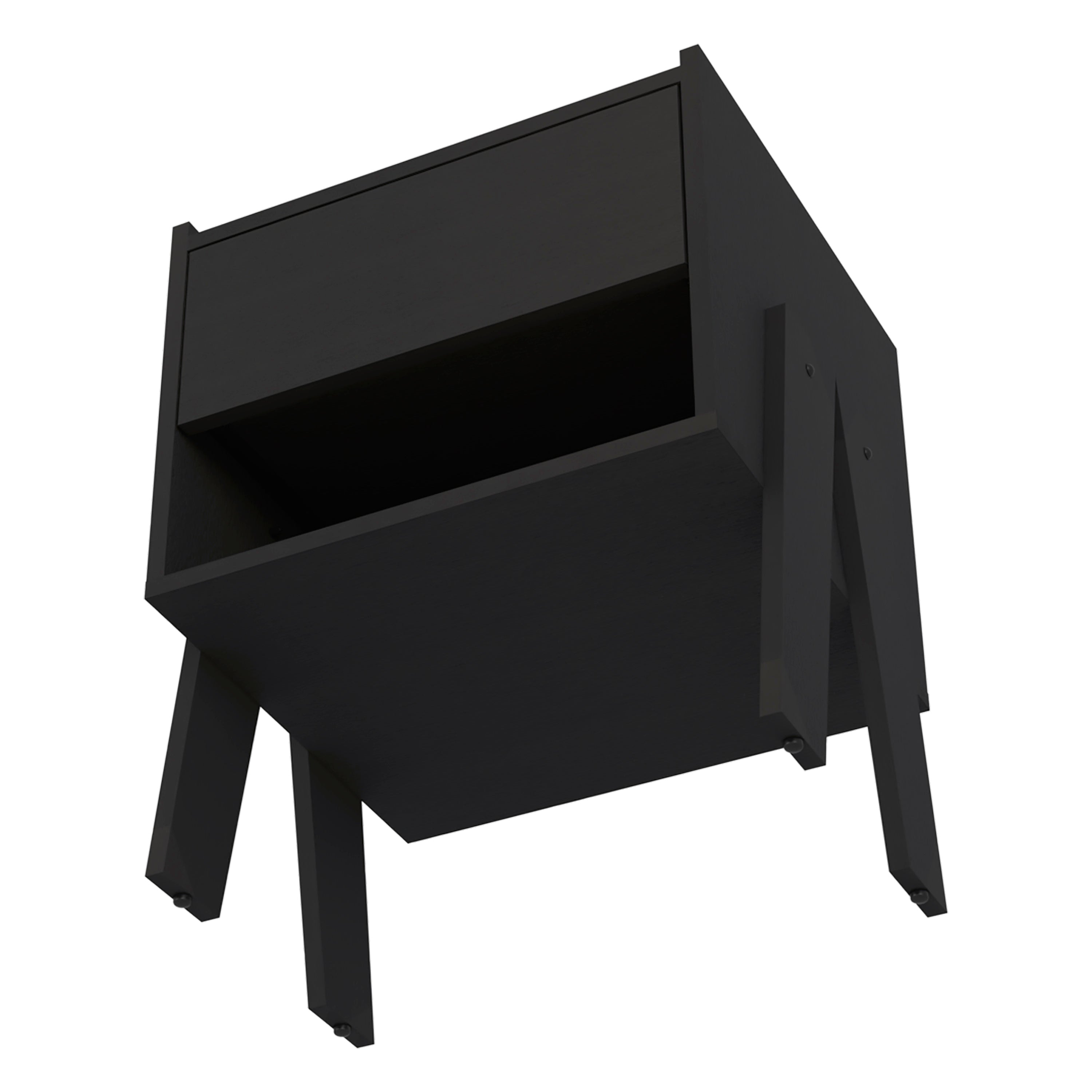 Caladium Nightstand, One Drawer, One Open Shelf, Black - Luciddepo