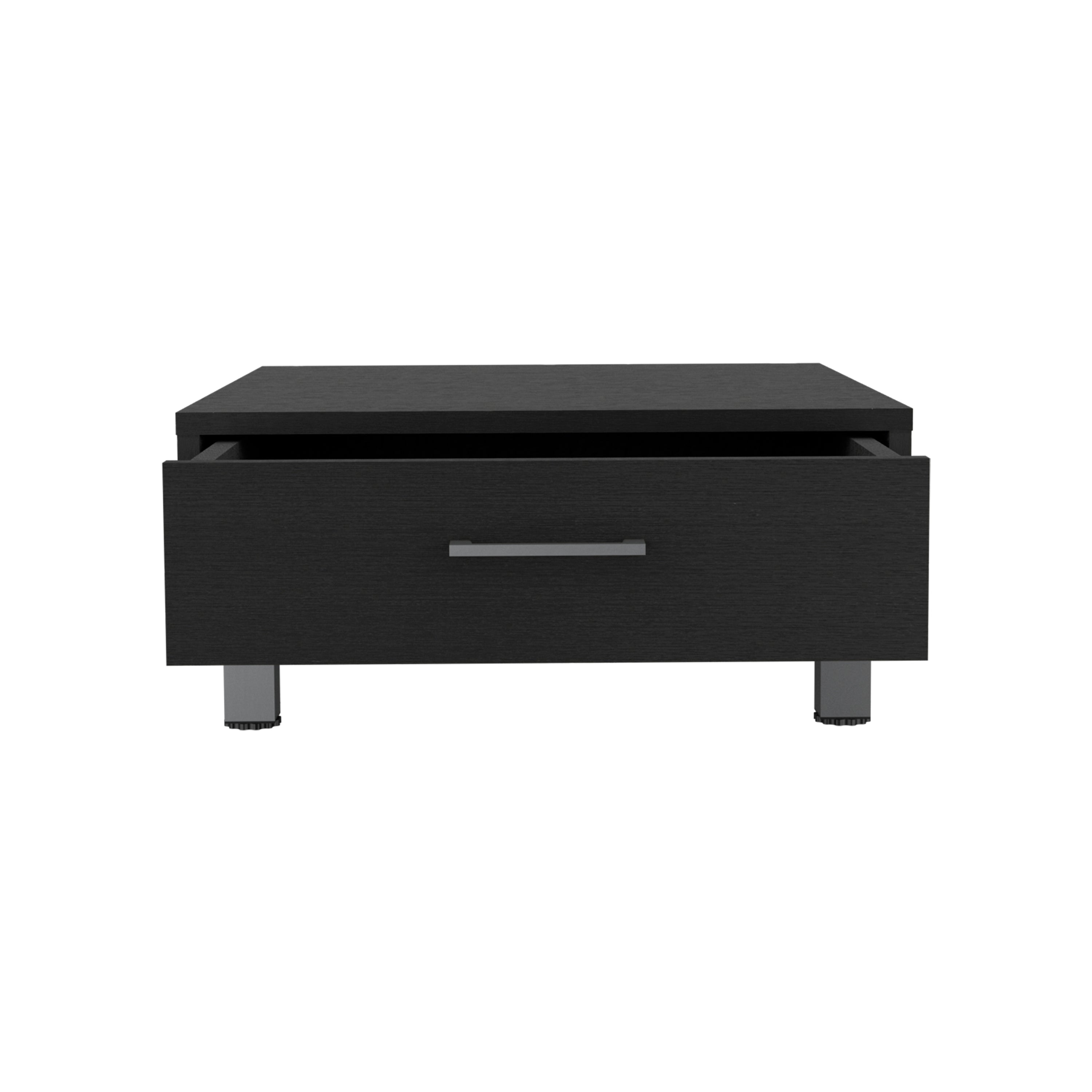 Athens Coffee Table, One Drawer, Four Legs, Black - Luciddepo