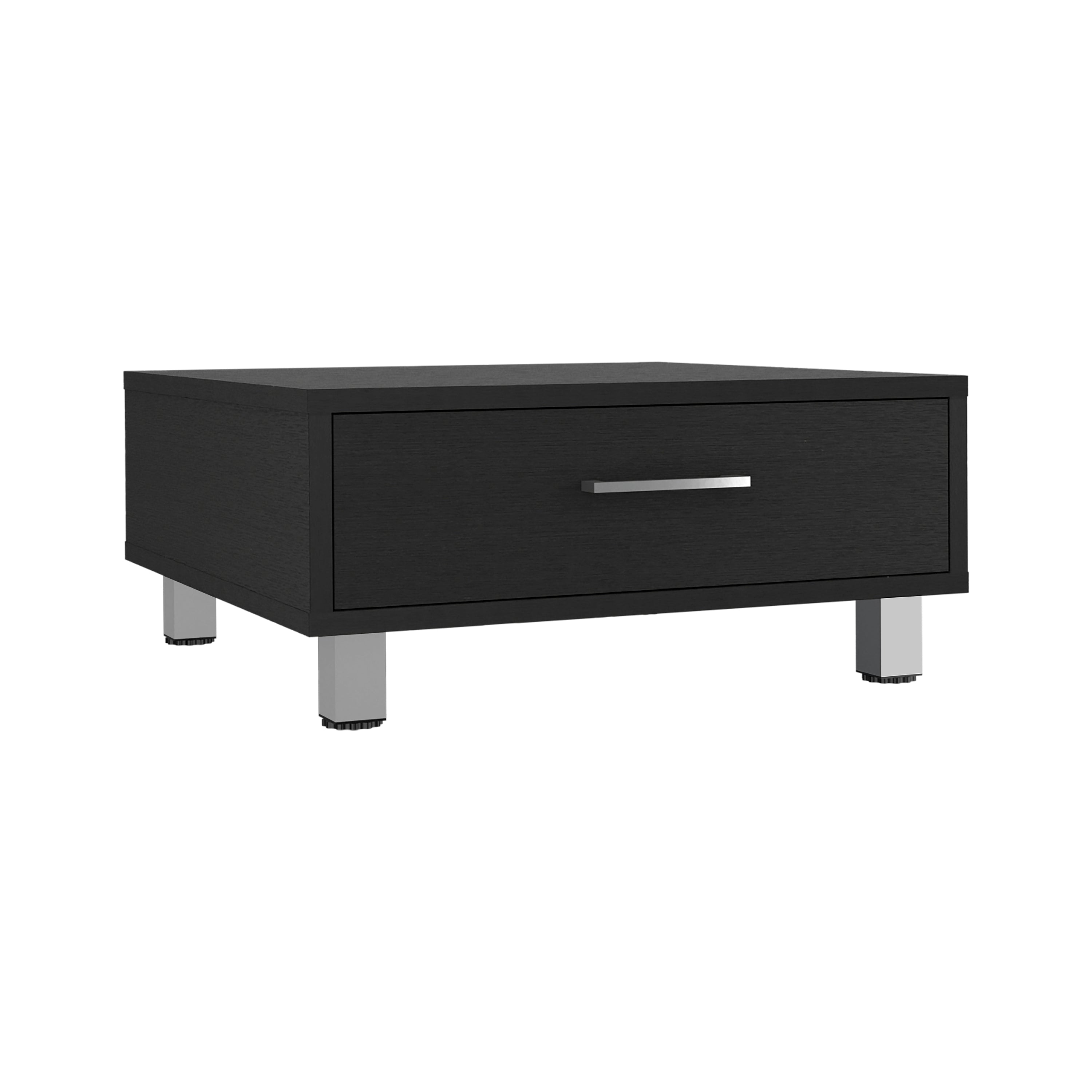 Athens Coffee Table, One Drawer, Four Legs, Black - Luciddepo