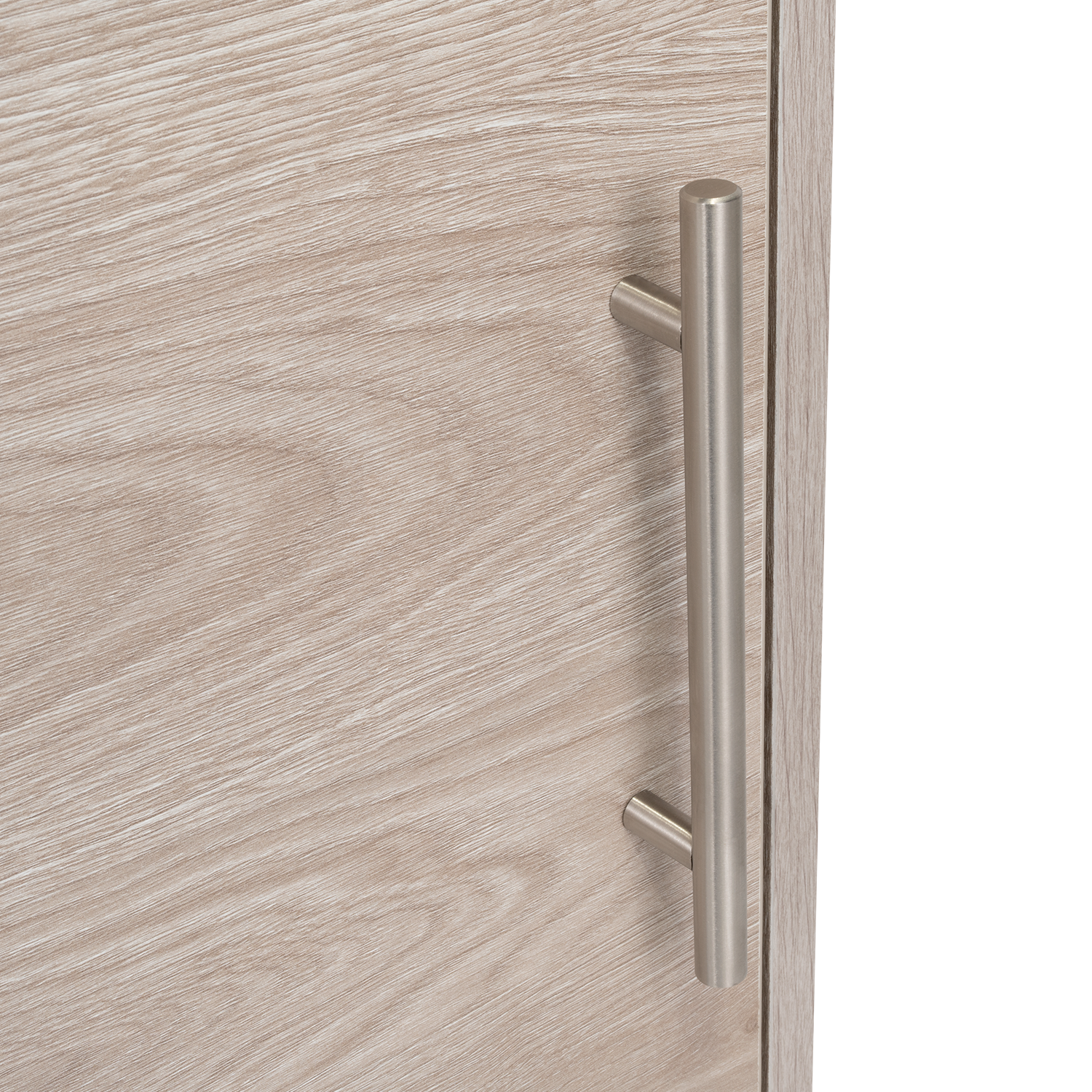 Omaha Nightstand, Single Door Cabinet, Metal Handle, One Shelf, Superior Top, Light Gray - Luciddepo