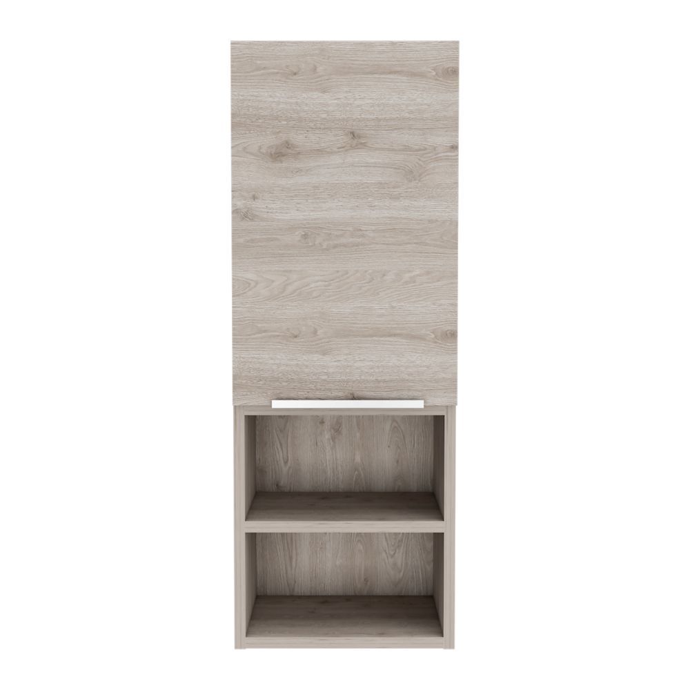 Savona Medicine Single Door Cabinet, Two Interior Shelves, Two External Shelves, Light Gray - Luciddepo