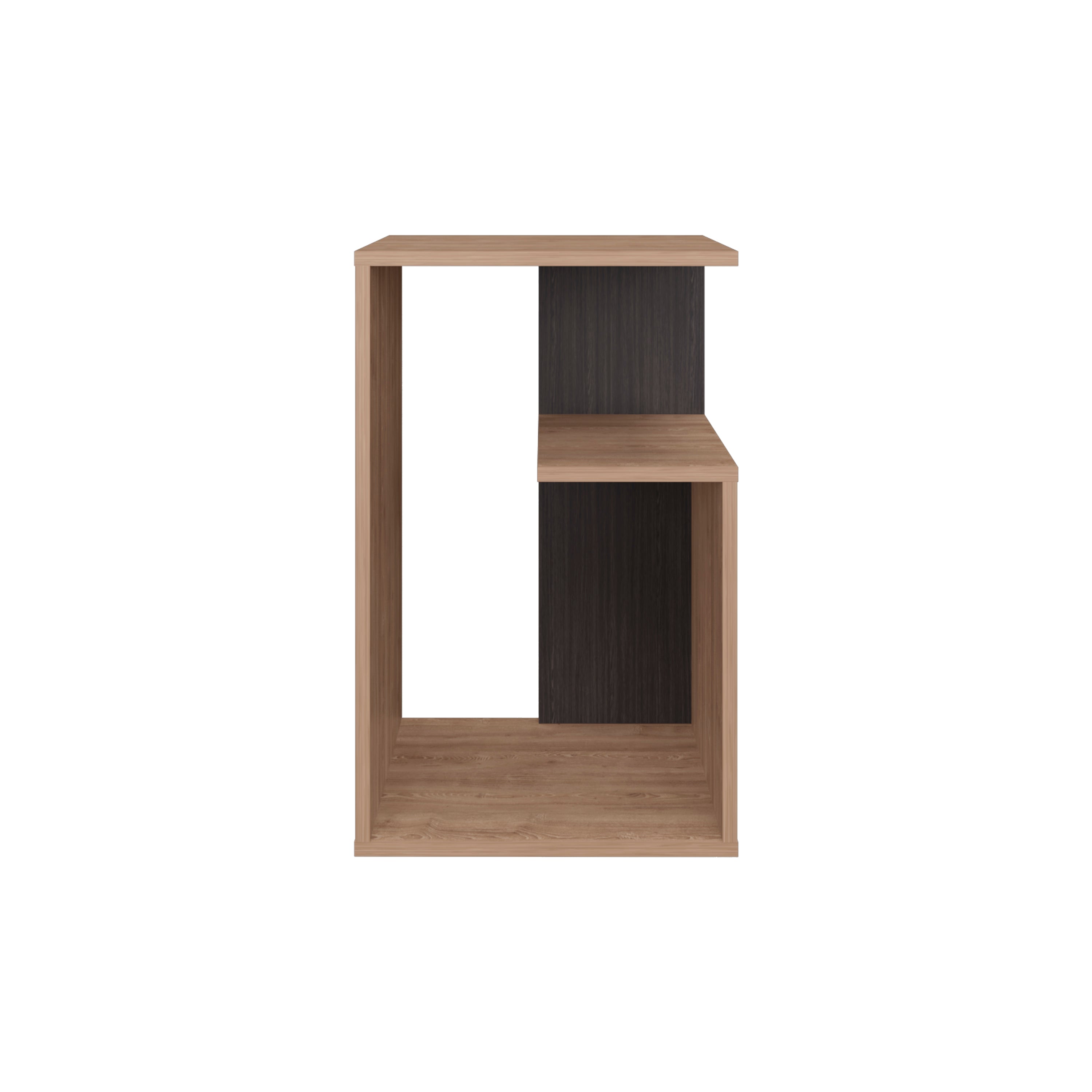 Stebbins Side Table, 2 Shelves, Pine / Black Wengue - Luciddepo