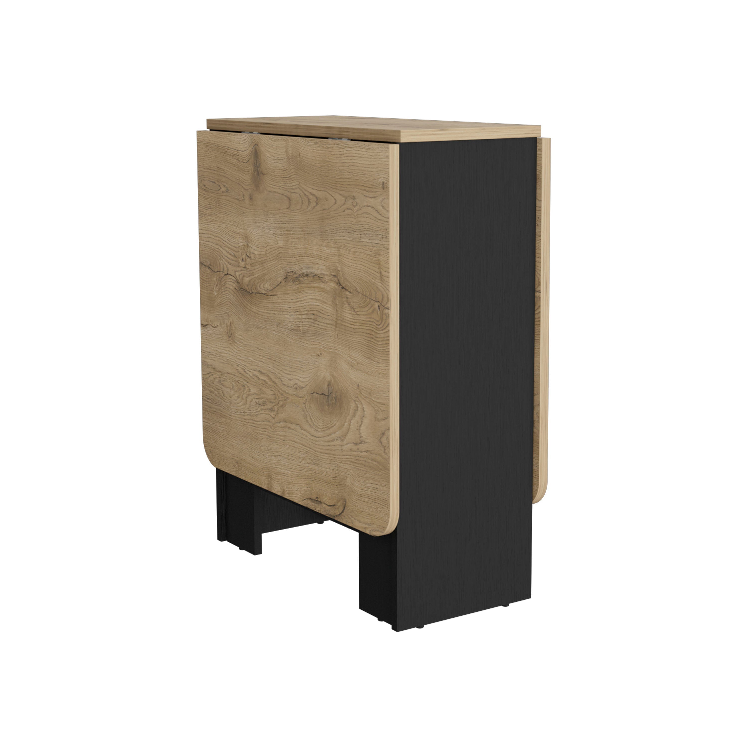 Detroit Folding Table with Expandable Design in 3 Forms, Black / Macadamia - Luciddepo