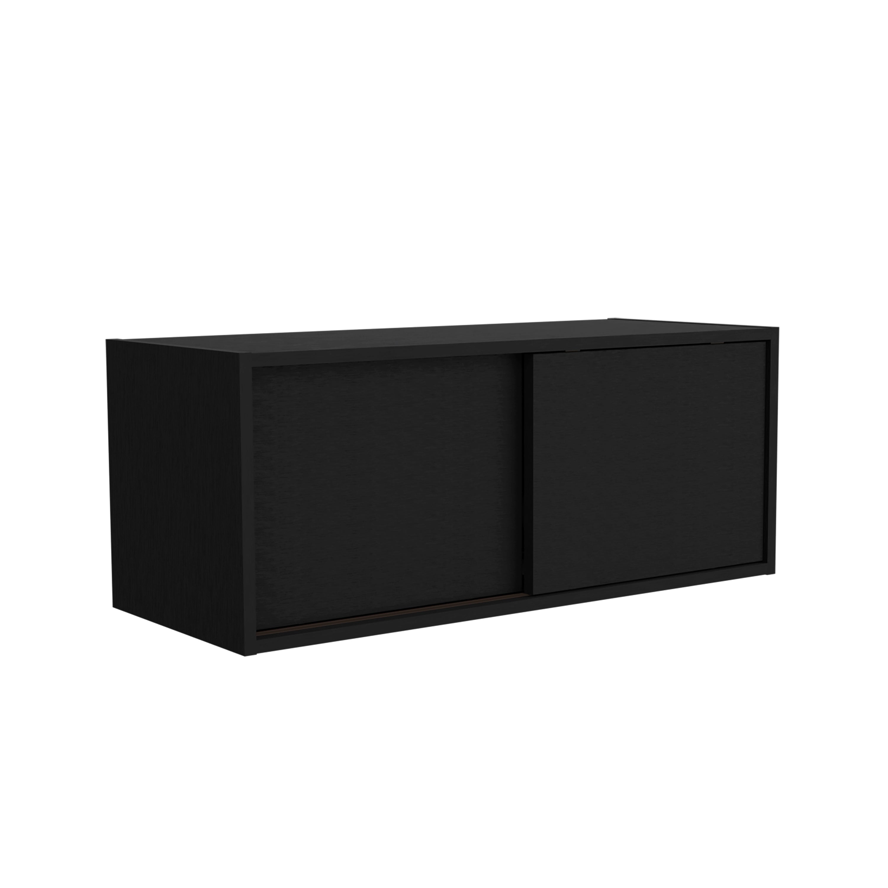 Slana Wall Cabinet, 2 Sliding doors, 1 Shelf, Black - Luciddepo