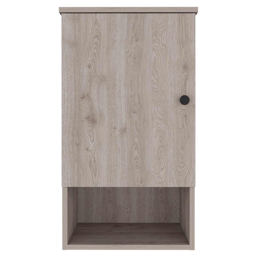 Arya Medicine Single Door Cabinet, One Shelf, Two Interior Shelves, Light Gray - Luciddepo