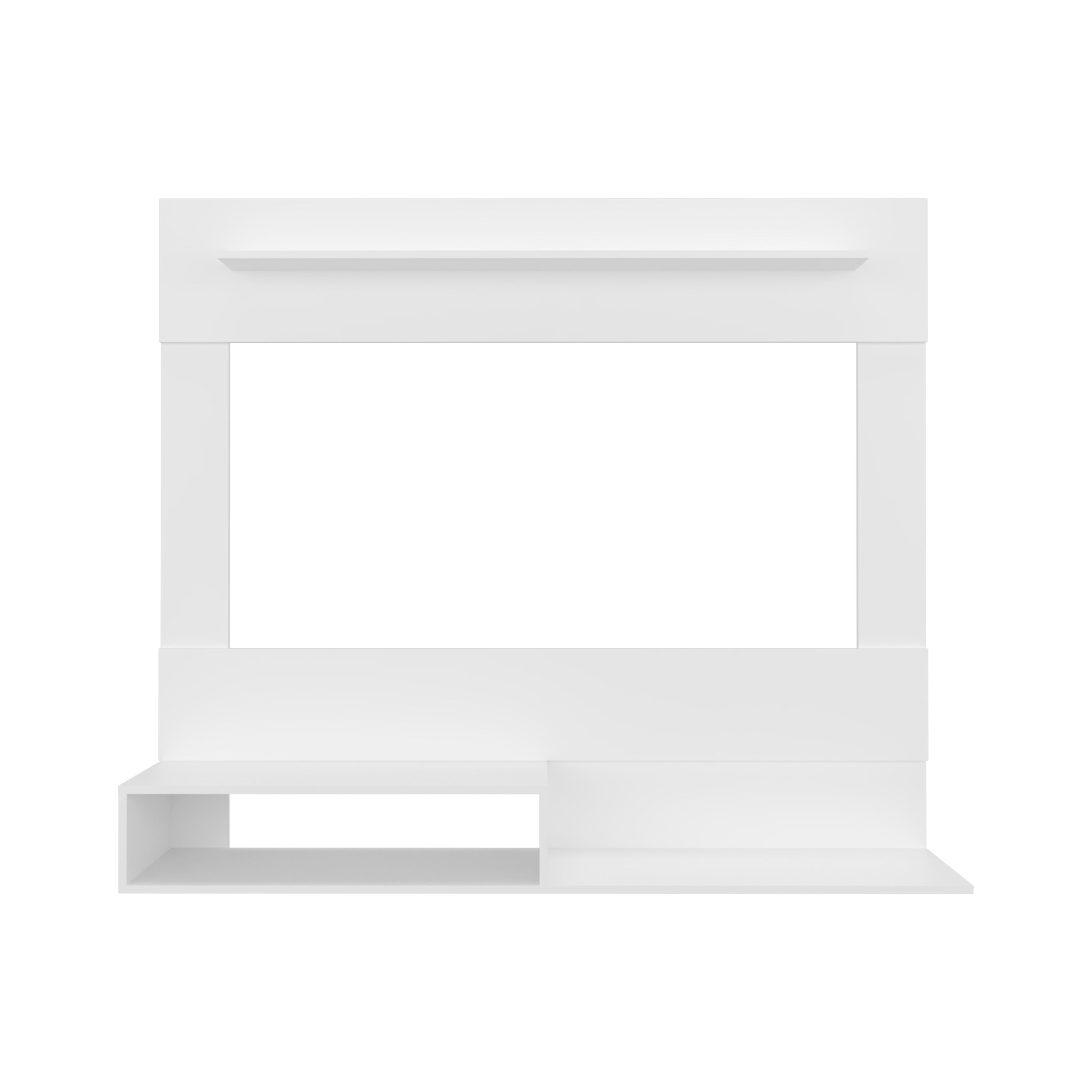 Baden Floating Entertainment Center for TV´s up 55", Space For TV, One Superior Shelf, Two Shelves, White - Luciddepo