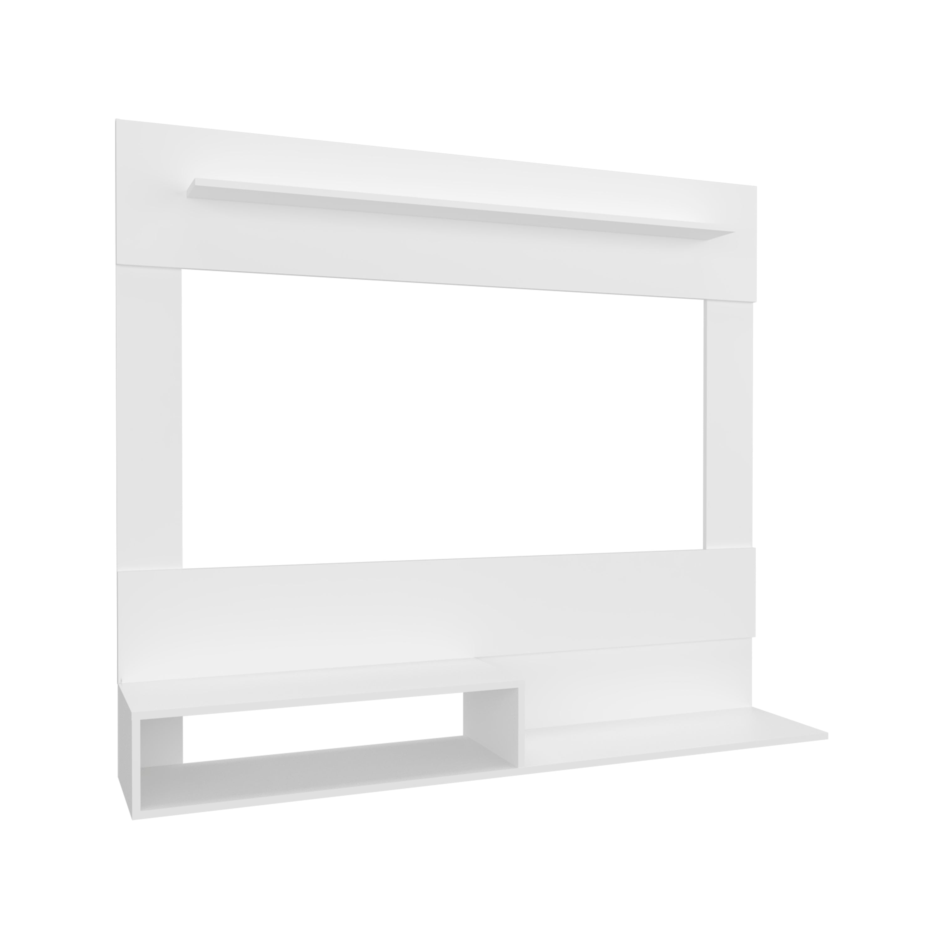 Baden Floating Entertainment Center for TV´s up 55", Space For TV, One Superior Shelf, Two Shelves, White - Luciddepo