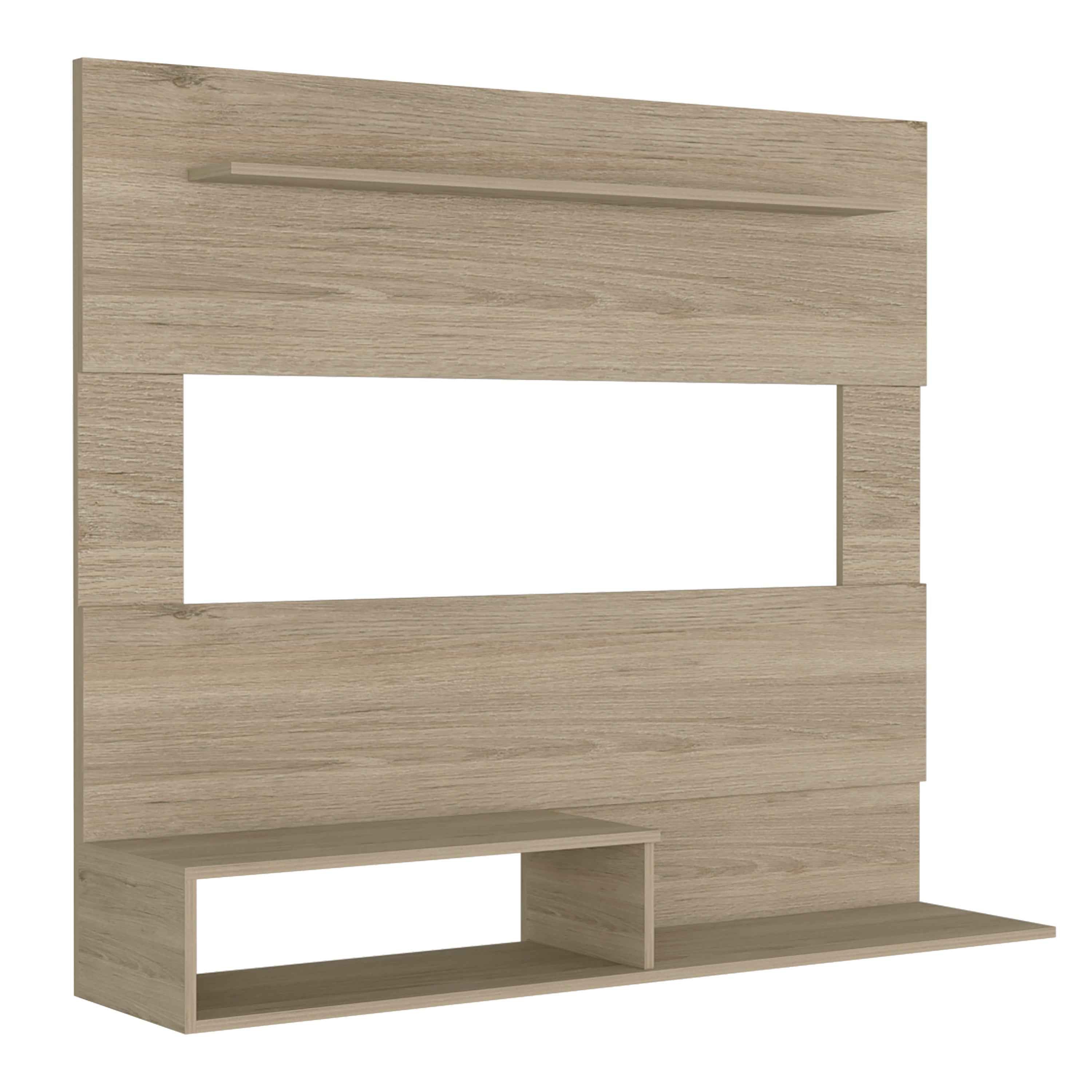 Baden Floating Entertainment Center for TV´s up 55", Space For TV, One Superior Shelf, Two Shelves, Light Pine