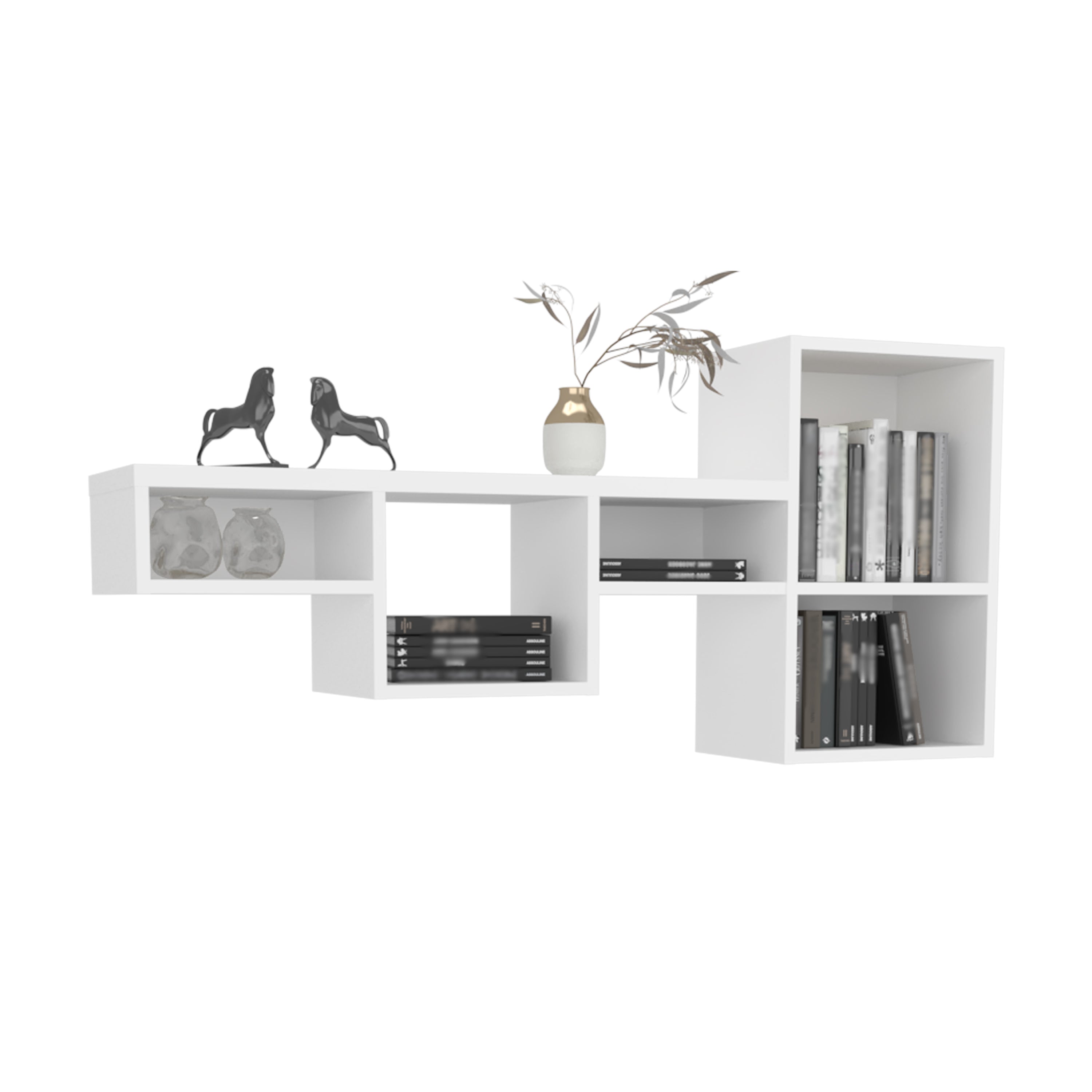Norman Shelf, 7 Shelves, White - Luciddepo