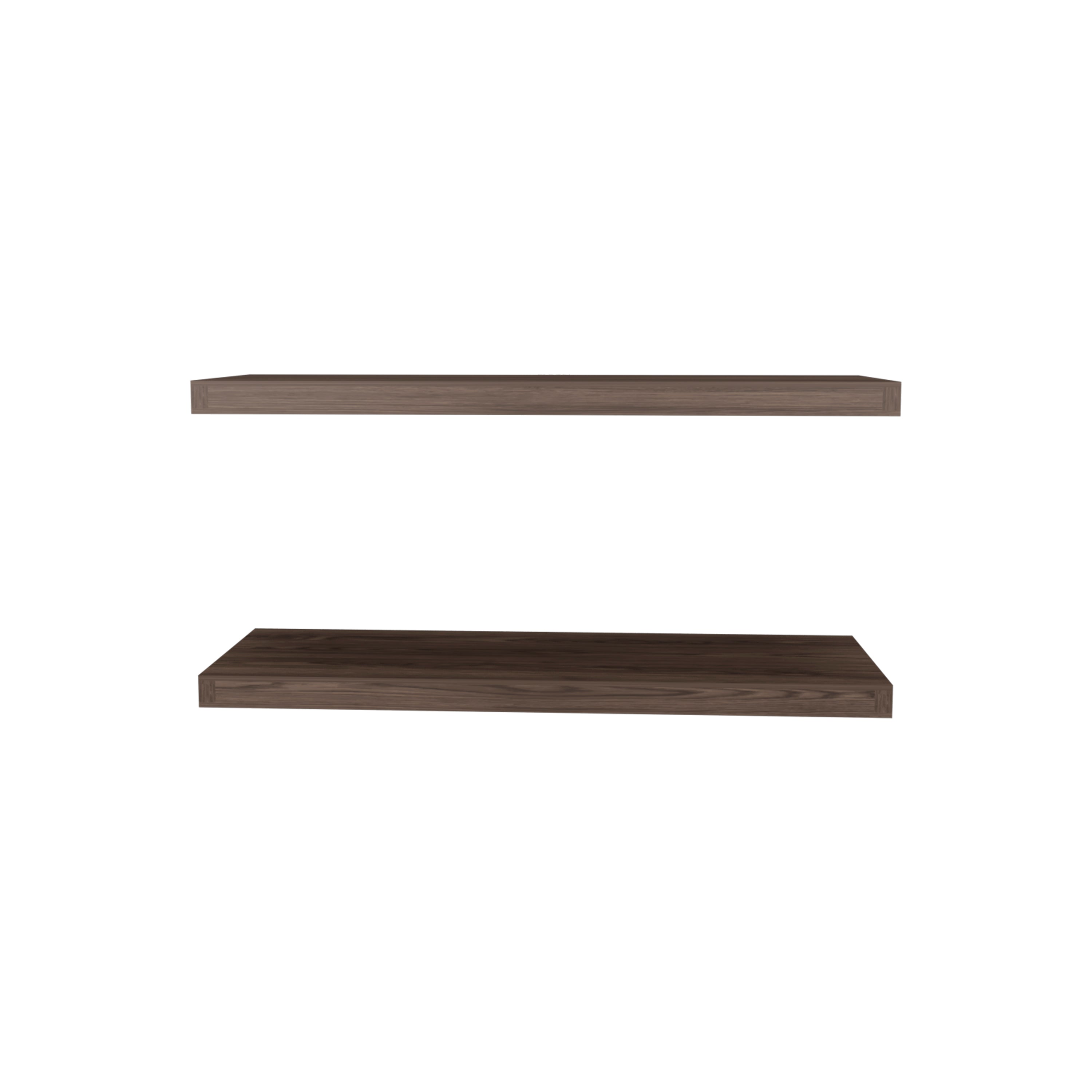 Belville Floating Shelves, 2 Shelves, 1.50" H, Walnut - Luciddepo