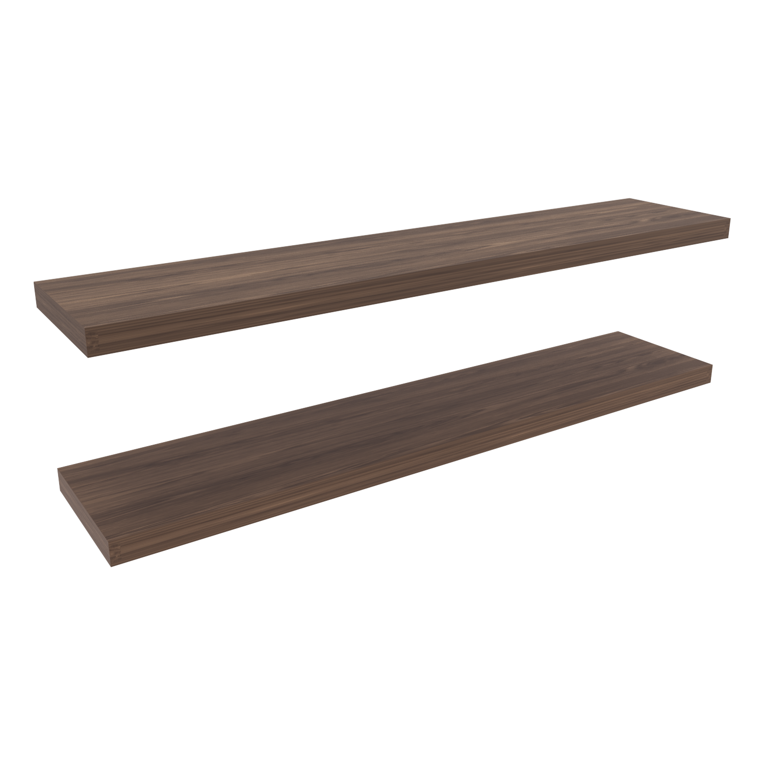 Pantego Floating Shelves with 1 Shelf, Walnut - Luciddepo