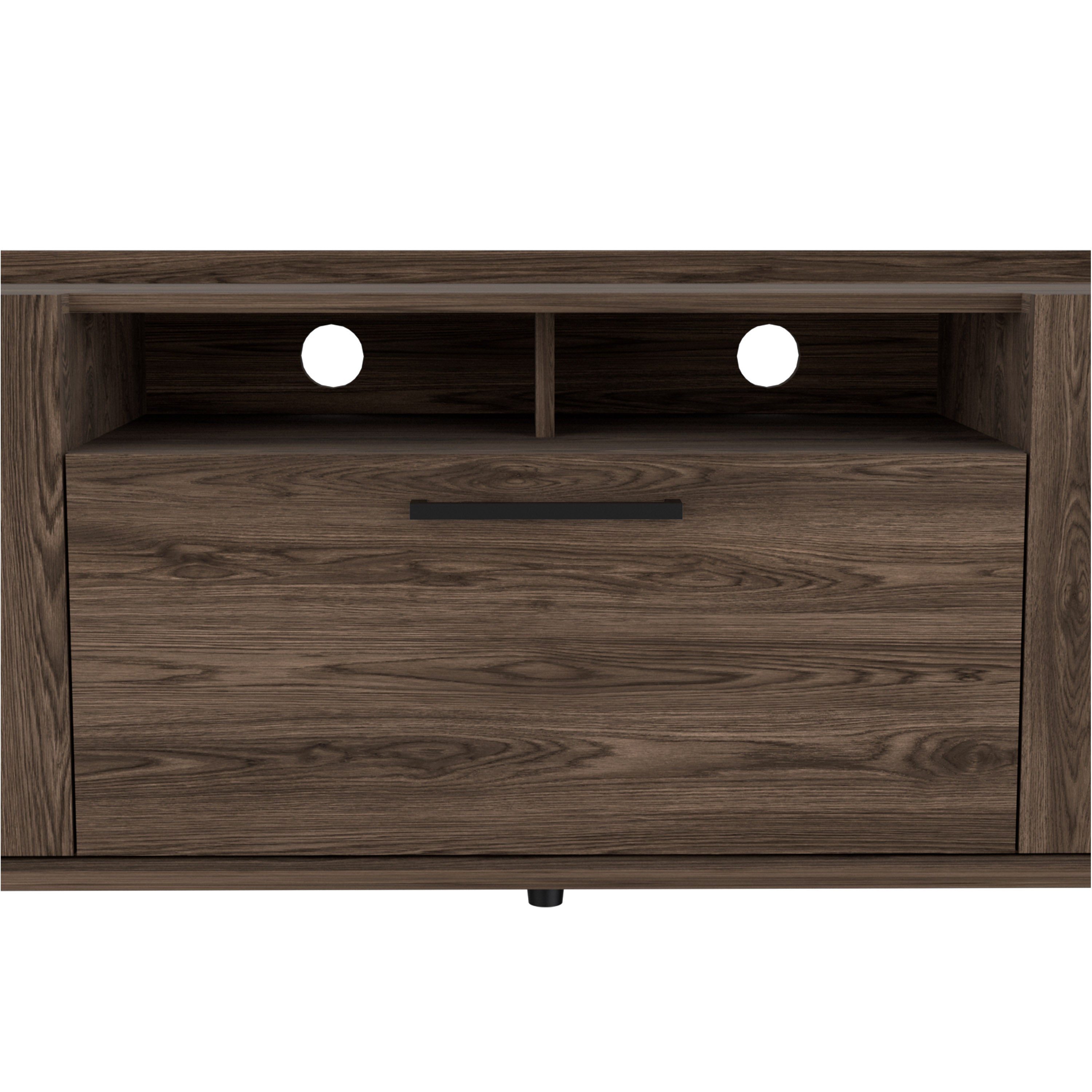 Hollywood Tv Stand for TV´s up 60", Double Door Cabinets, One Flexible Cabinet, Dark Walnut - Luciddepo
