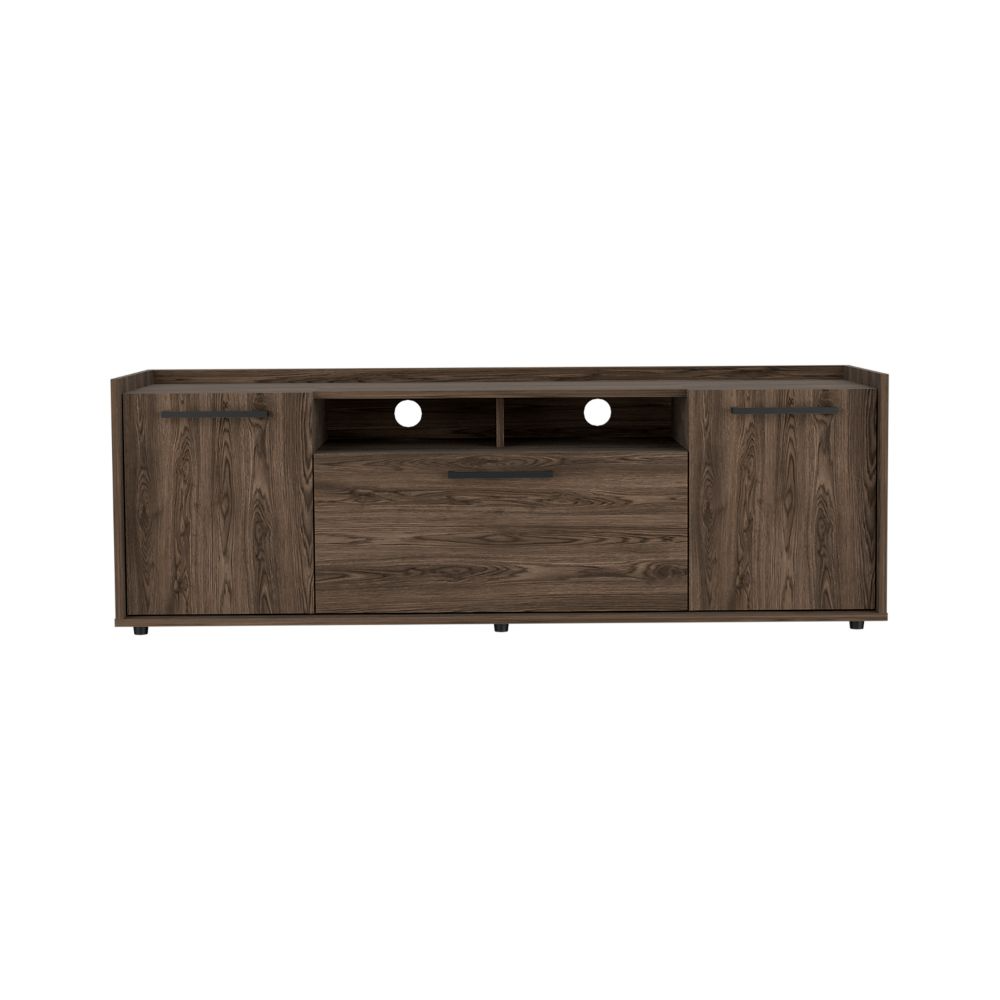 Hollywood Tv Stand for TV´s up 60", Double Door Cabinets, One Flexible Cabinet, Dark Walnut - Luciddepo