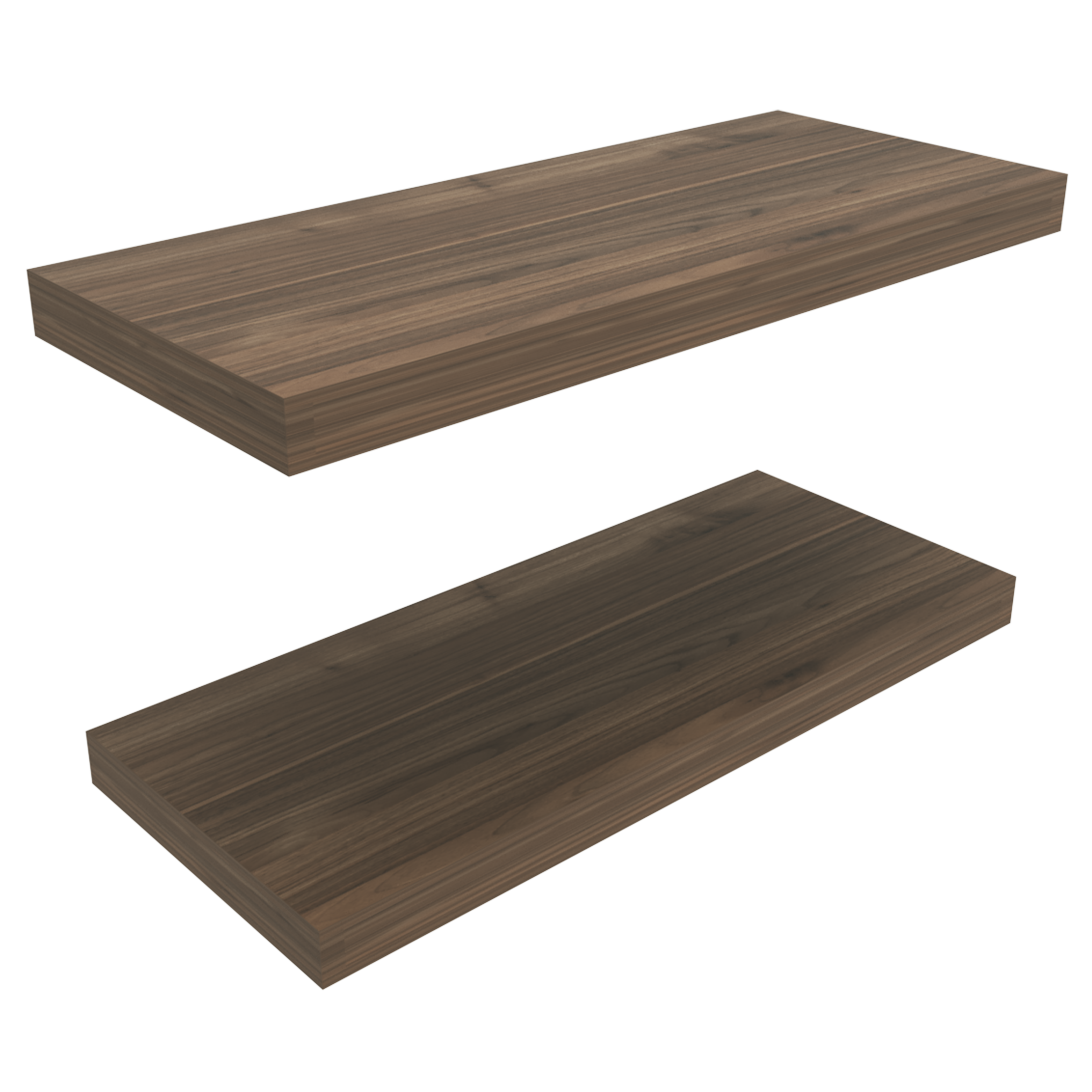 Belville Floating Shelves, 2 Shelves, 1.50" H, Mahogany - Luciddepo