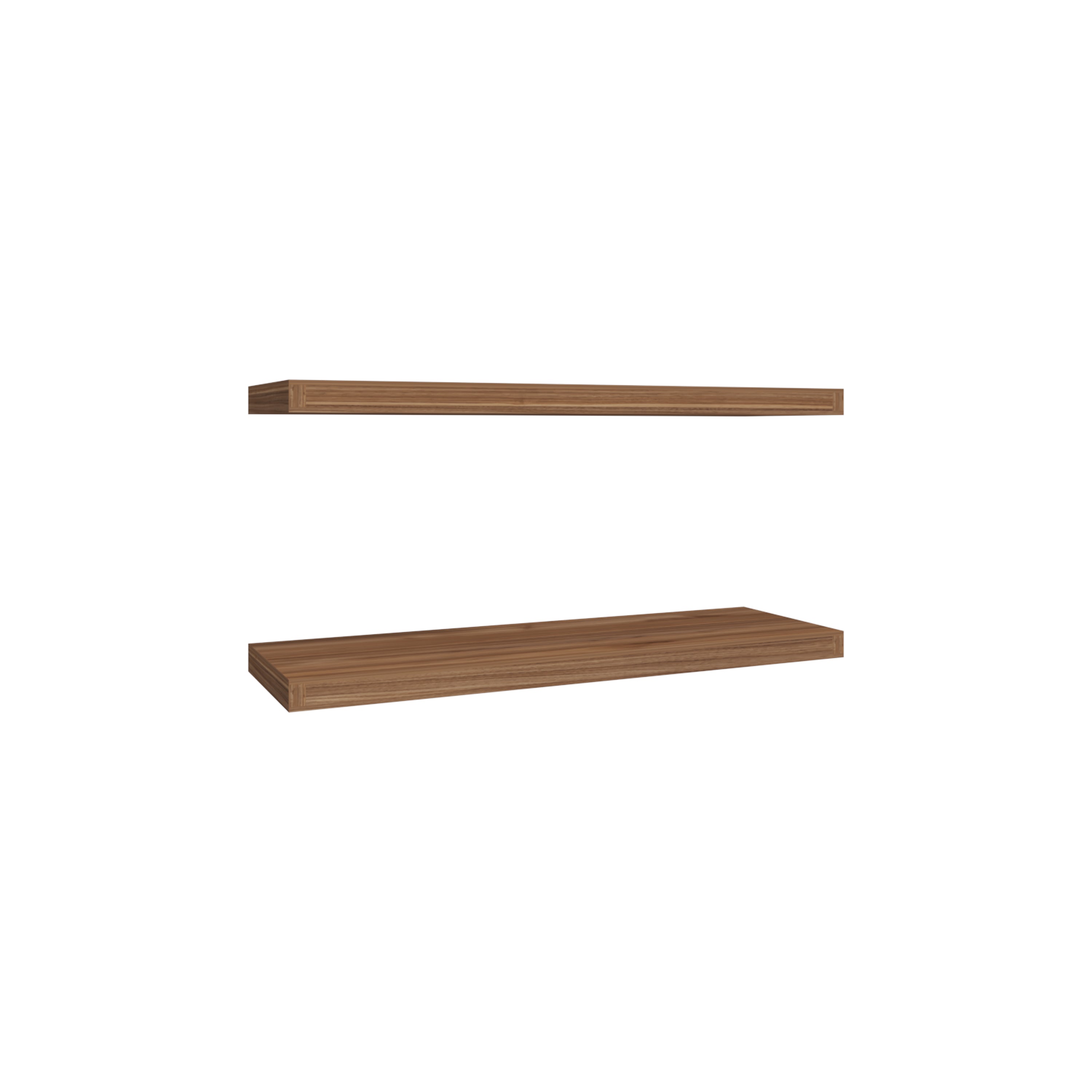 Belville Floating Shelves, 2 Shelves, 1.50" H, Mahogany - Luciddepo