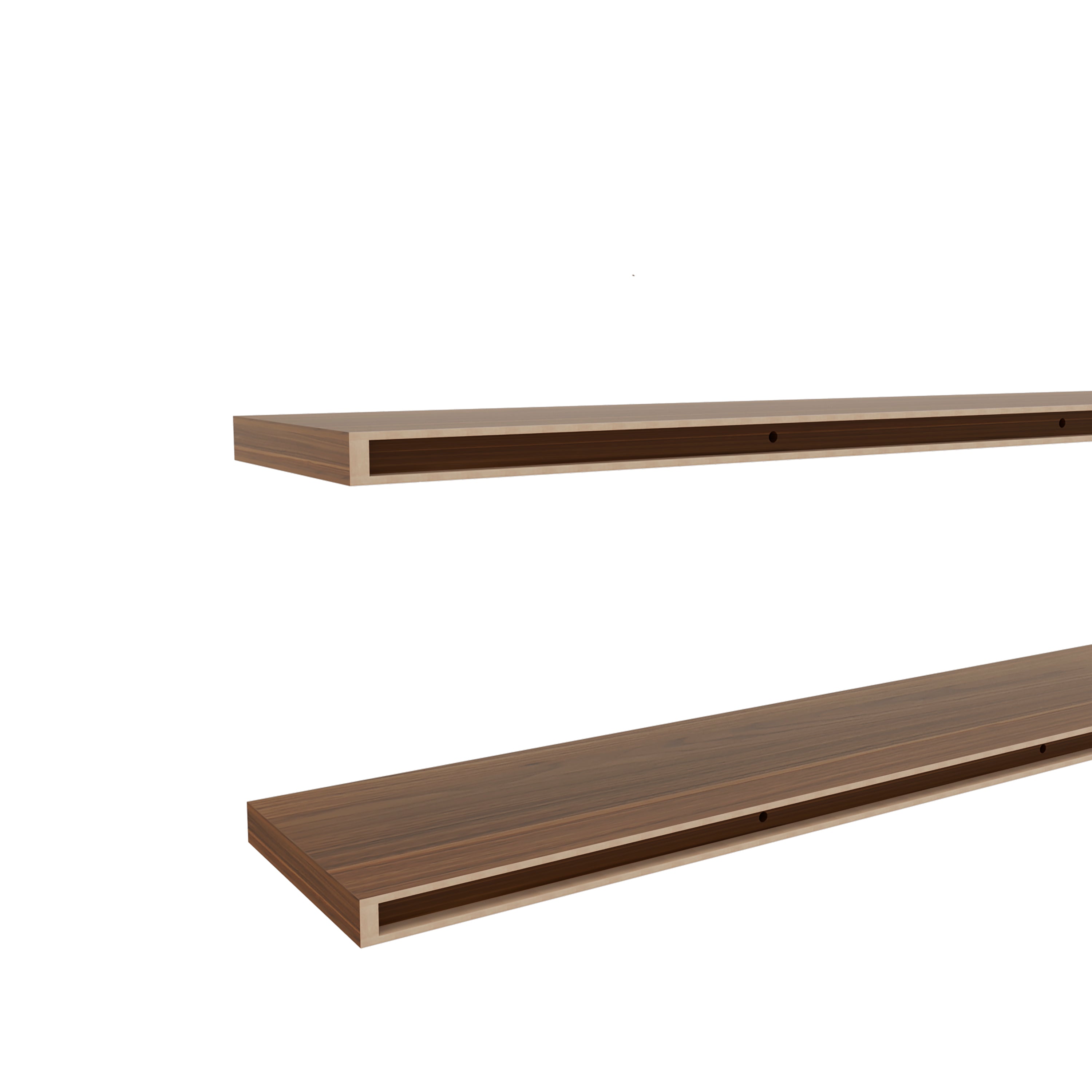 Pantego Floating Shelves with 1 Shelf, Mahogany - Luciddepo
